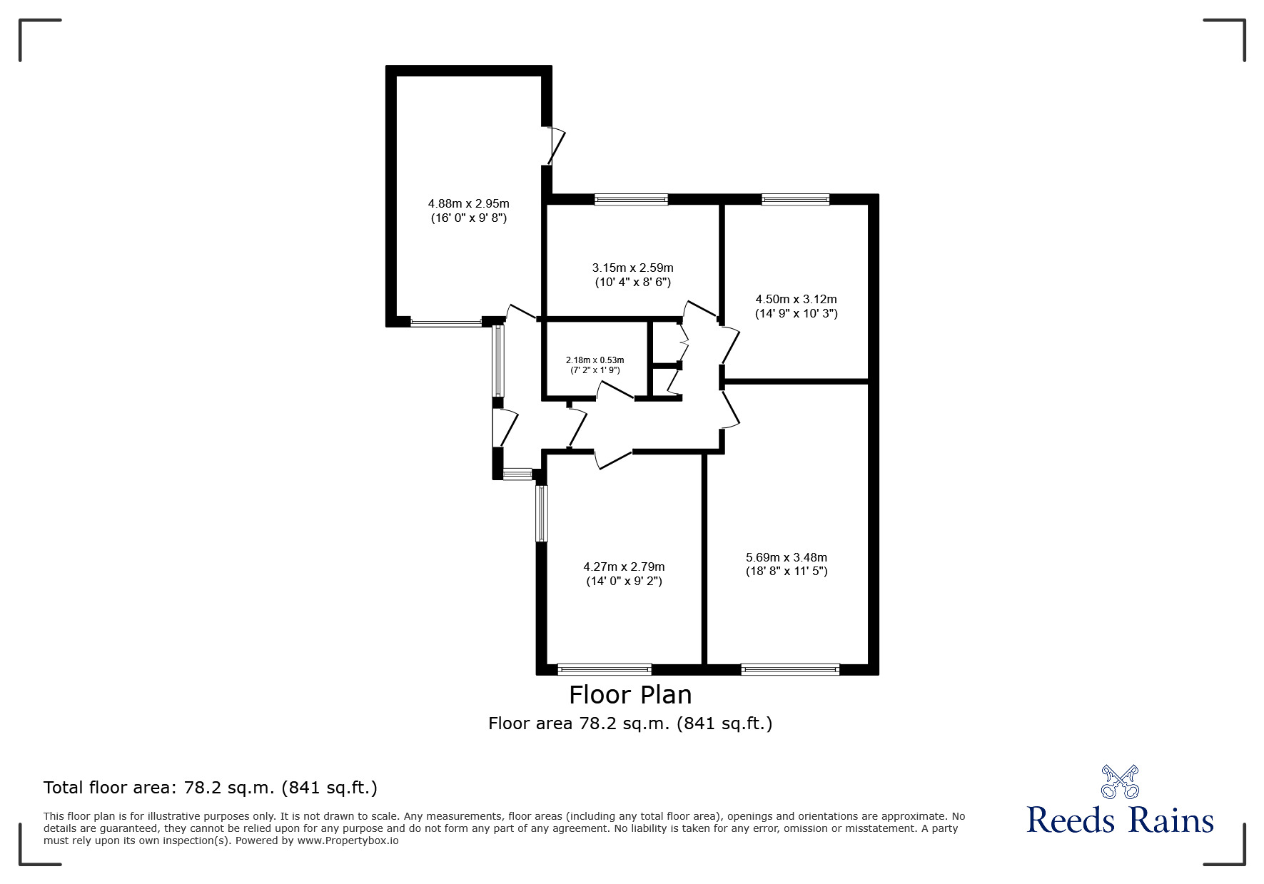 Floorplan of 2 bedroom Detached Bungalow for sale, Pendre Avenue, Rhyl, Denbighshire, LL18