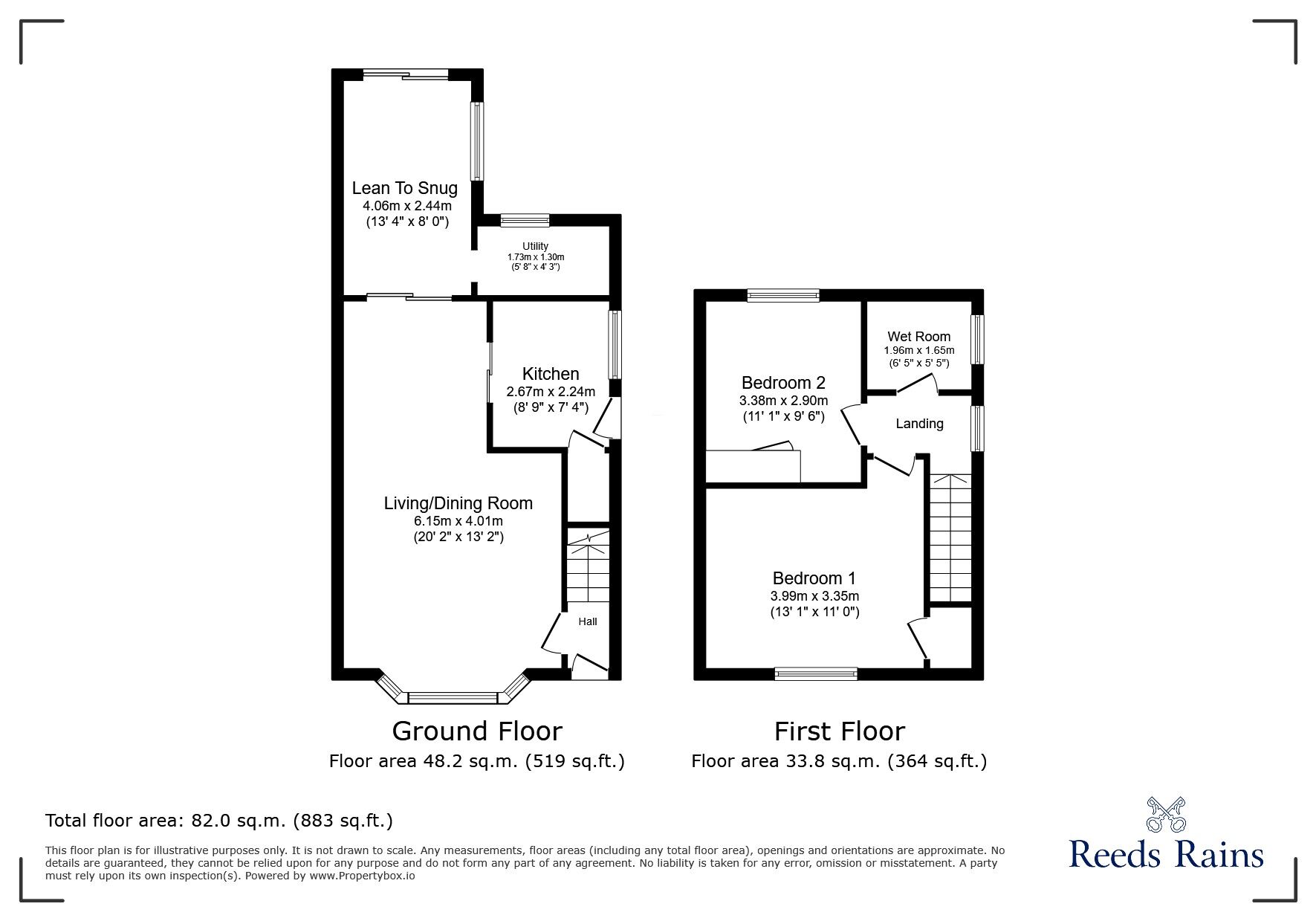 Floorplan of 2 bedroom Semi Detached House for sale, Leonard Avenue, Rhyl, Denbighshire, LL18