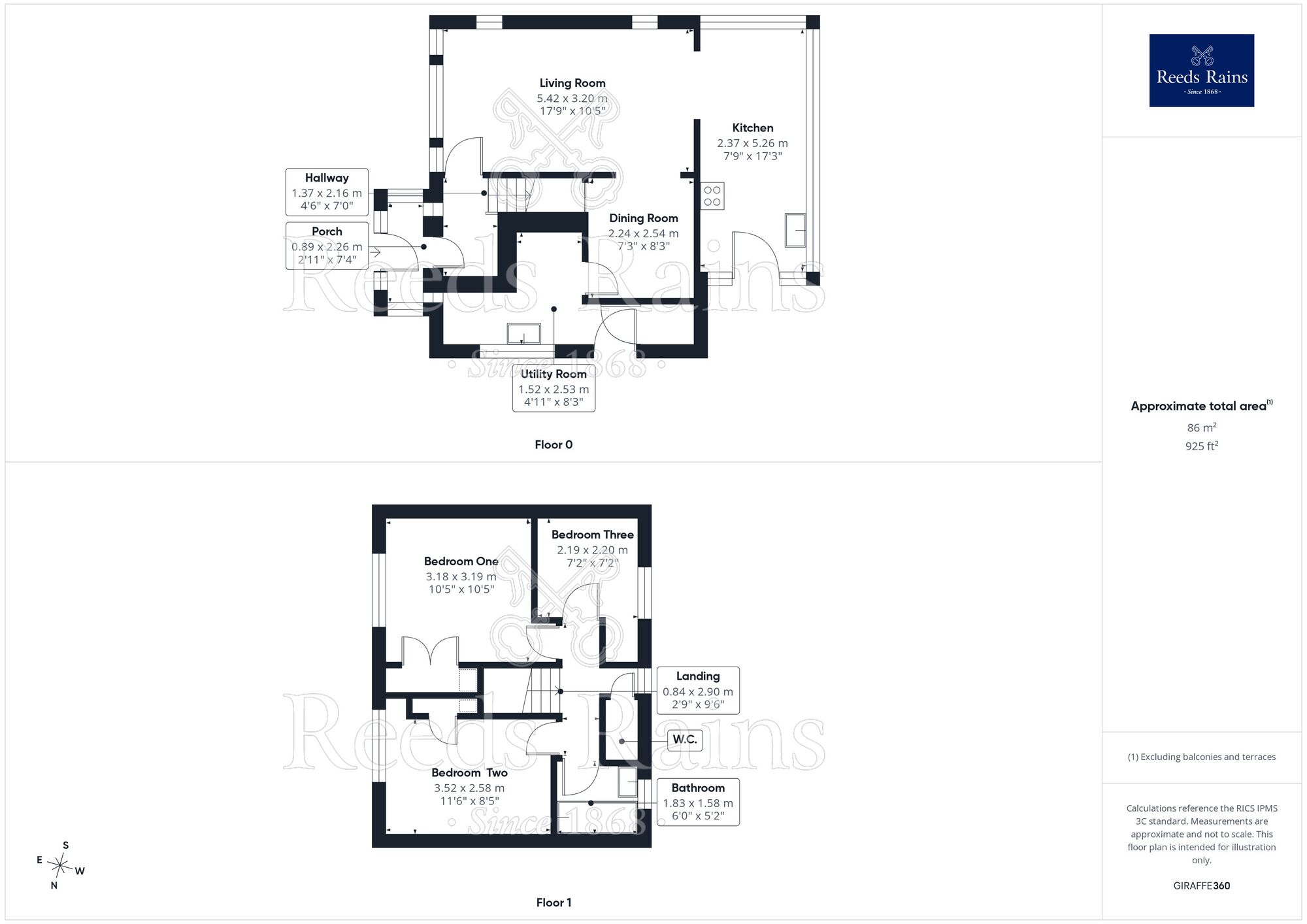 Floorplan of 3 bedroom Detached House for sale, Rhyl, Denbighshire, LL18