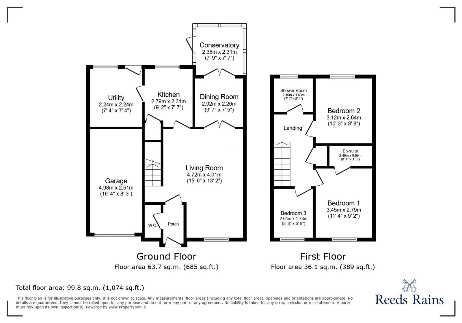 Floorplan of 3 bedroom Detached House for sale, Cadwalader, Kinmel Bay, Conwy, LL18