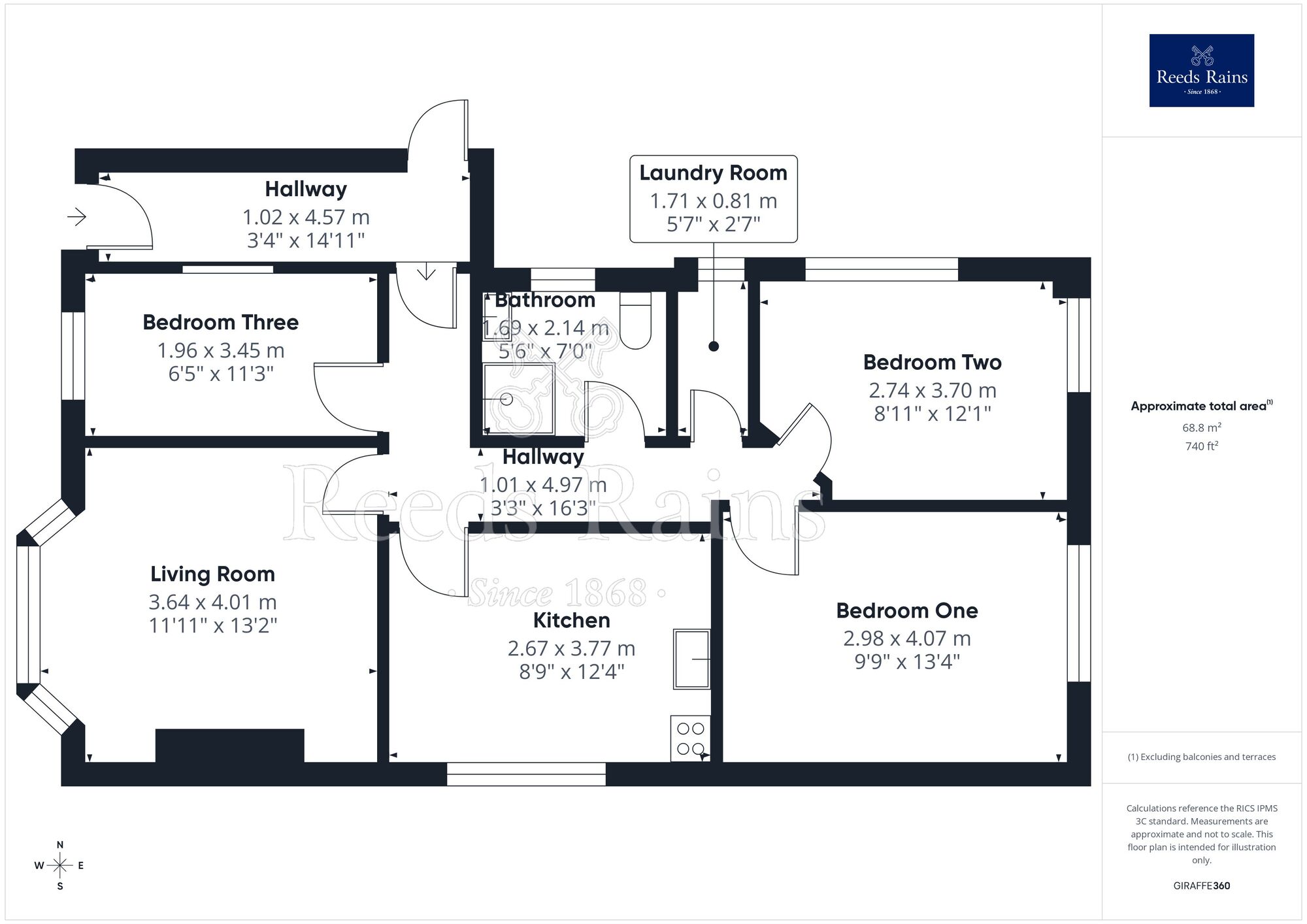 Floorplan of 3 bedroom Detached Bungalow for sale, Molineaux Road, Rhyl, Denbighshire, LL18