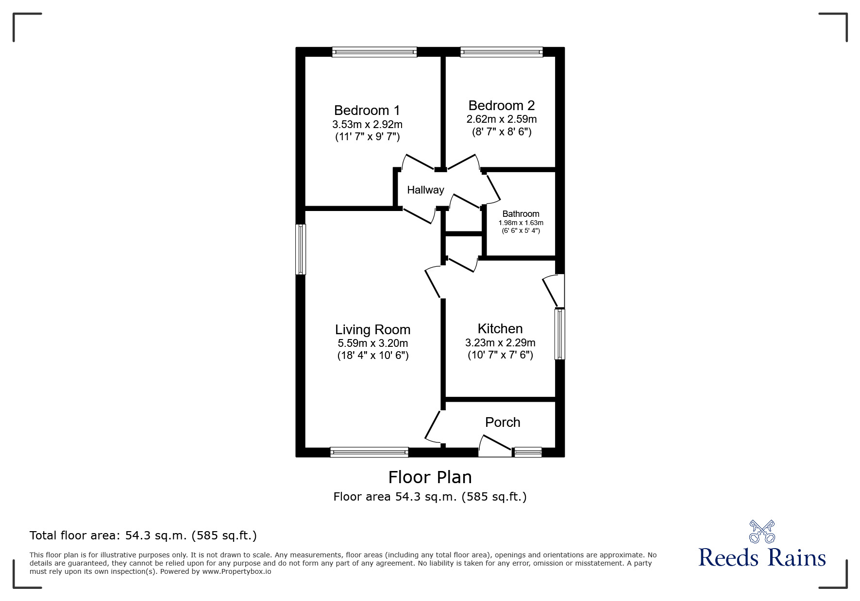 Floorplan of 2 bedroom Detached Bungalow to rent, Llys Dewi, Rhyl, Denbighshire, LL18