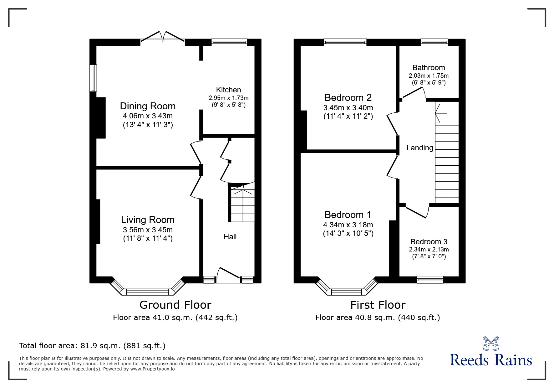 Floorplan of 3 bedroom Semi Detached House to rent, Brookdale Road, Rhyl, Denbighshire, LL18