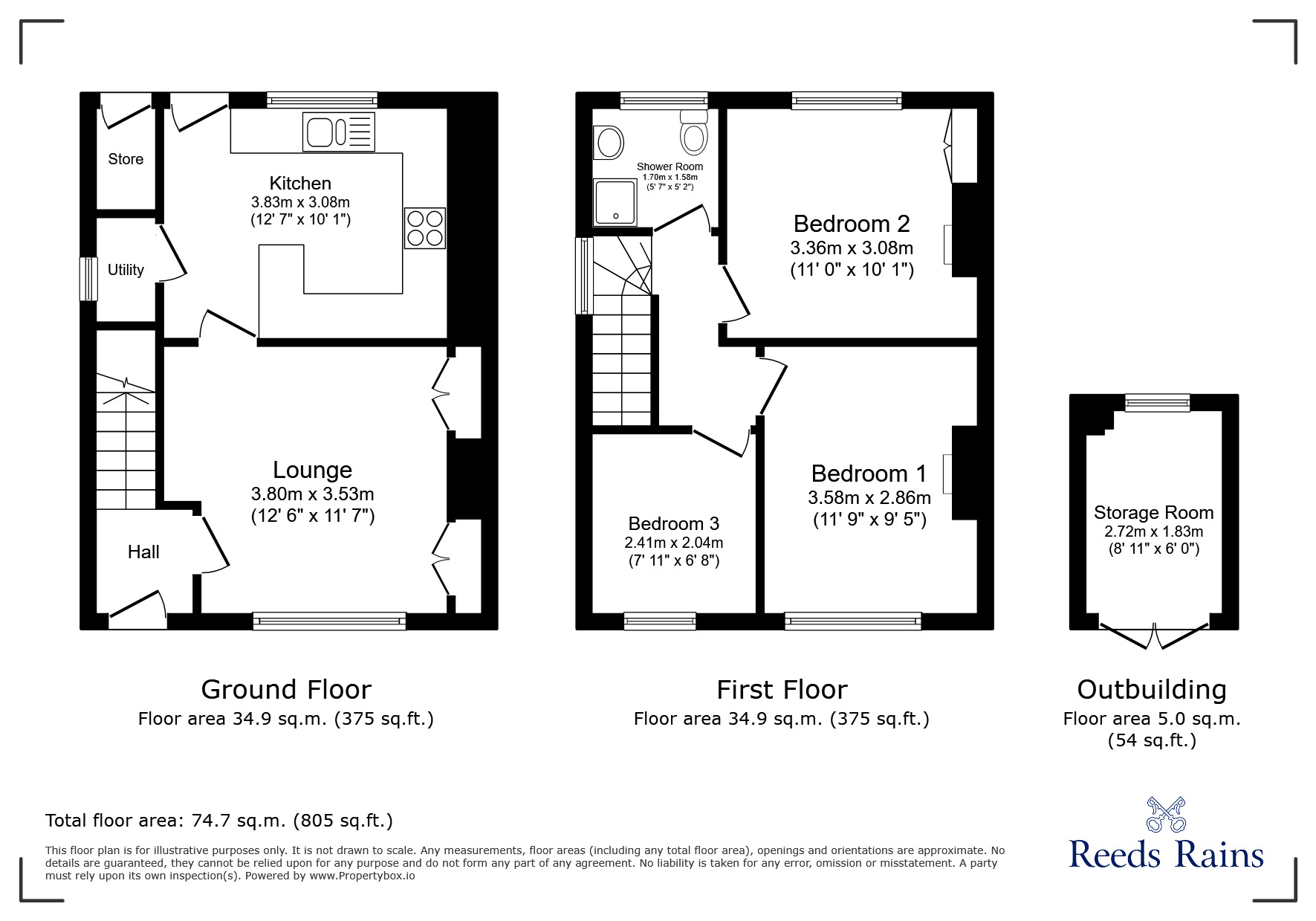 Floorplan of 3 bedroom Semi Detached House to rent, Grenville Row, Bodelwyddan, Denbighshire, LL18