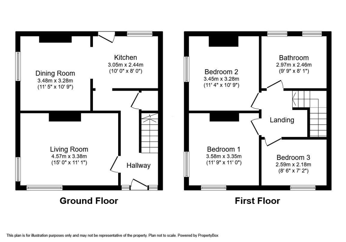 Floorplan of 3 bedroom Semi Detached House for sale, Rhuddlan Road, Rhyl, Denbighshire, LL18