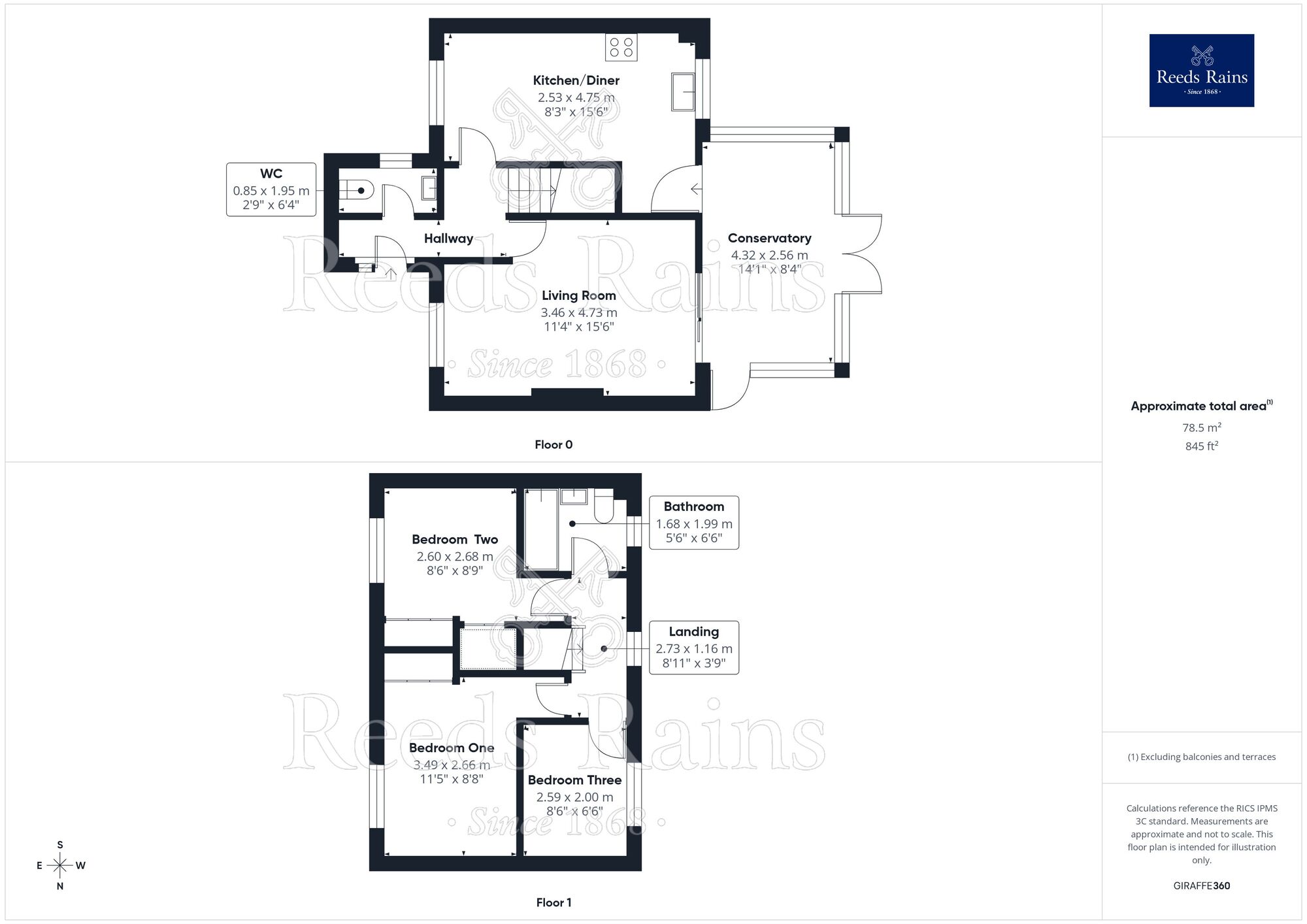 Floorplan of 3 bedroom Detached House for sale, Llys Bedwen, Rhyl, Denbighshire, LL18