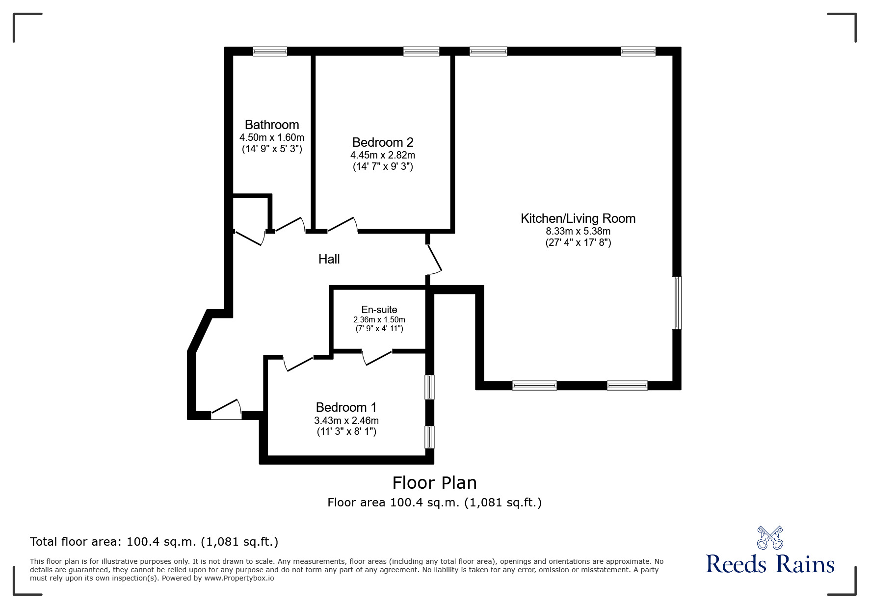 Floorplan of 2 bedroom  Flat for sale, West Parade, Rhyl, Denbighshire, LL18