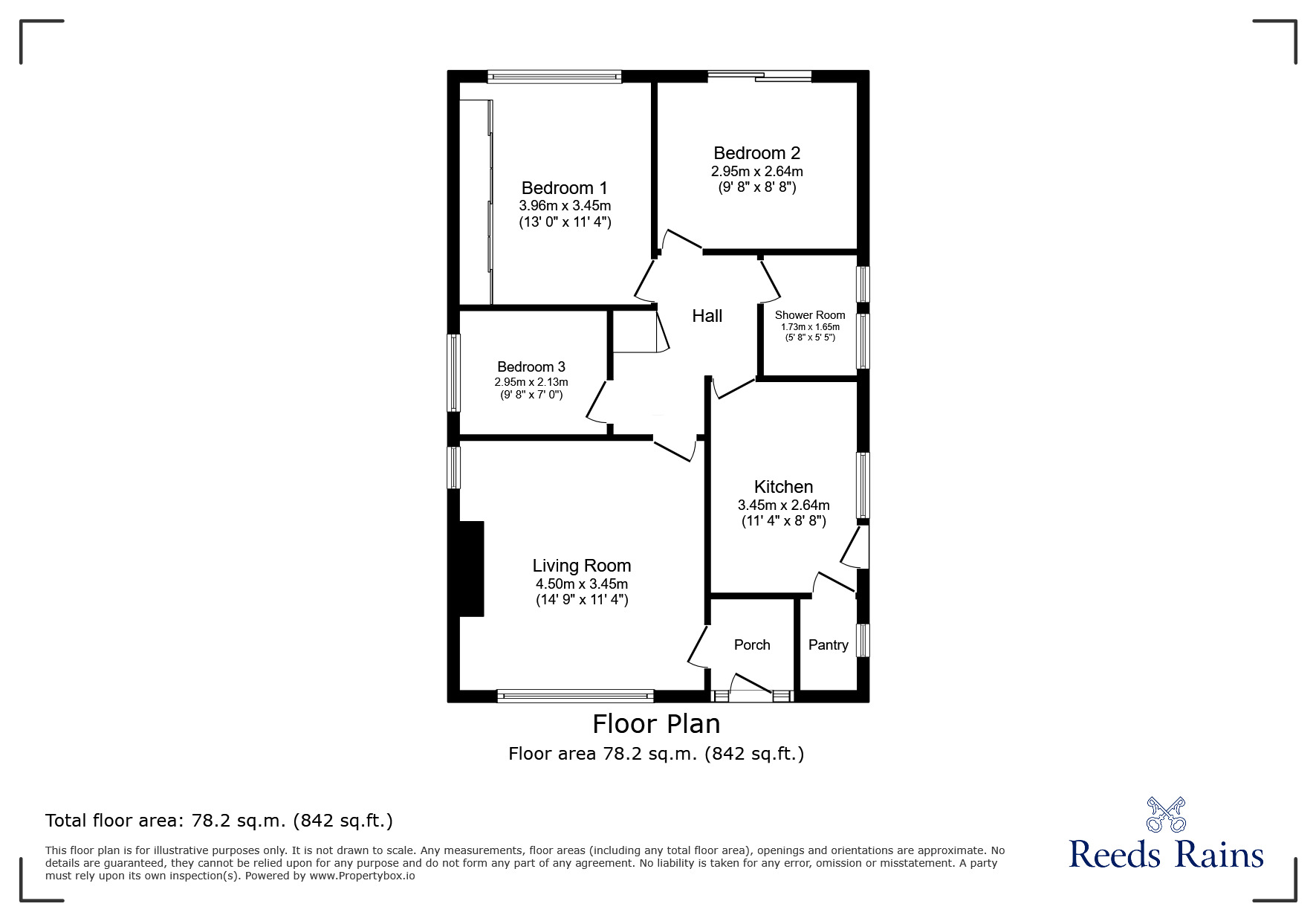Floorplan of 3 bedroom Detached Bungalow for sale, Kerfoot Avenue, Rhuddlan, Denbighshire, LL18