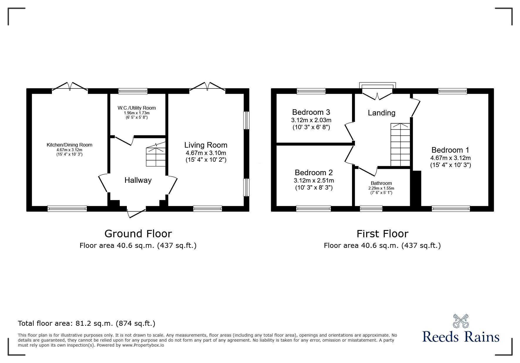 Floorplan of 3 bedroom Detached House to rent, Llangernyw Road, Abergele, Conwy, LL22