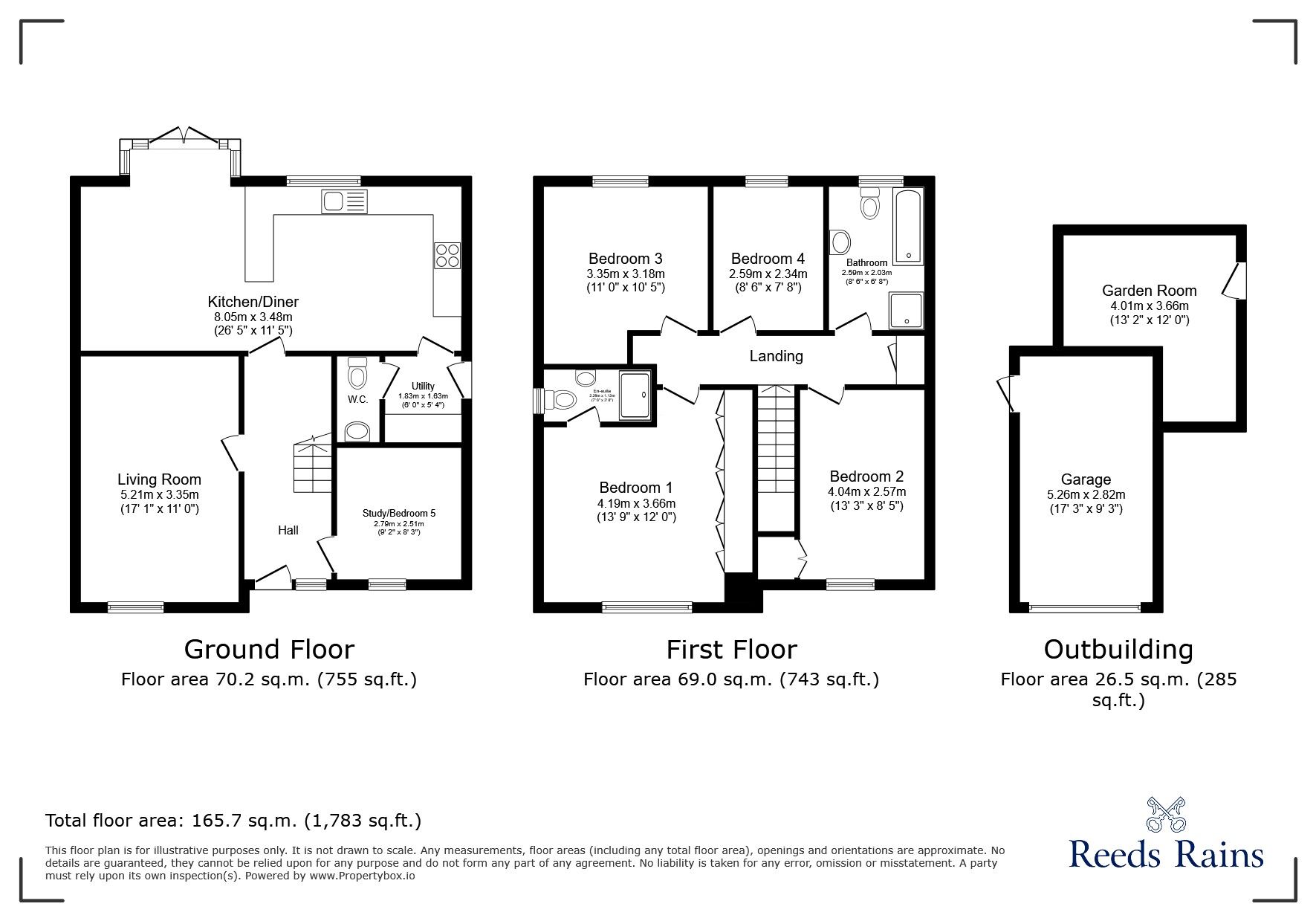 Floorplan of 4 bedroom Detached House for sale, Maes Y Ffynnon, Abergele, Conwy, LL22