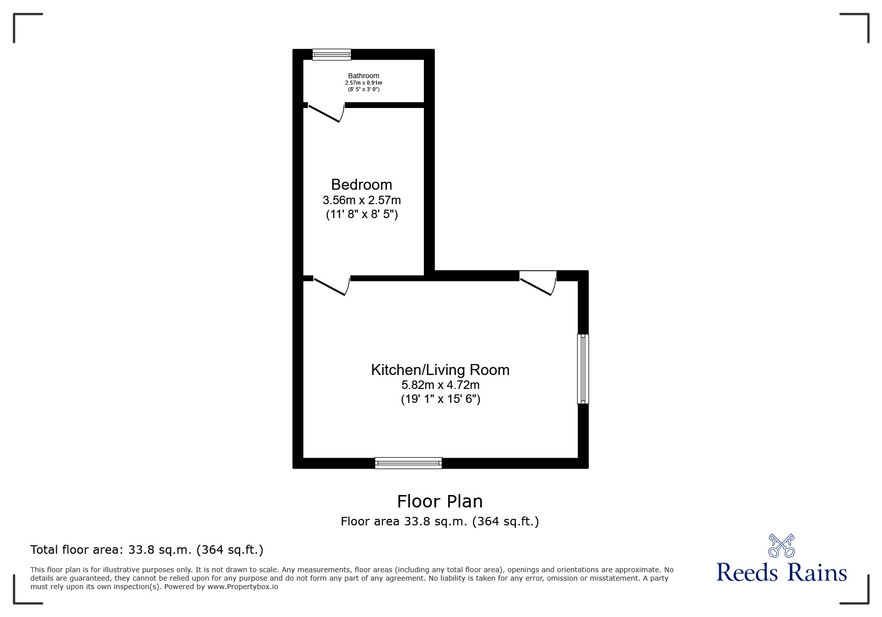 Floorplan of 1 bedroom  Flat to rent, Conwy Street, Rhyl, Denbighshire, LL18