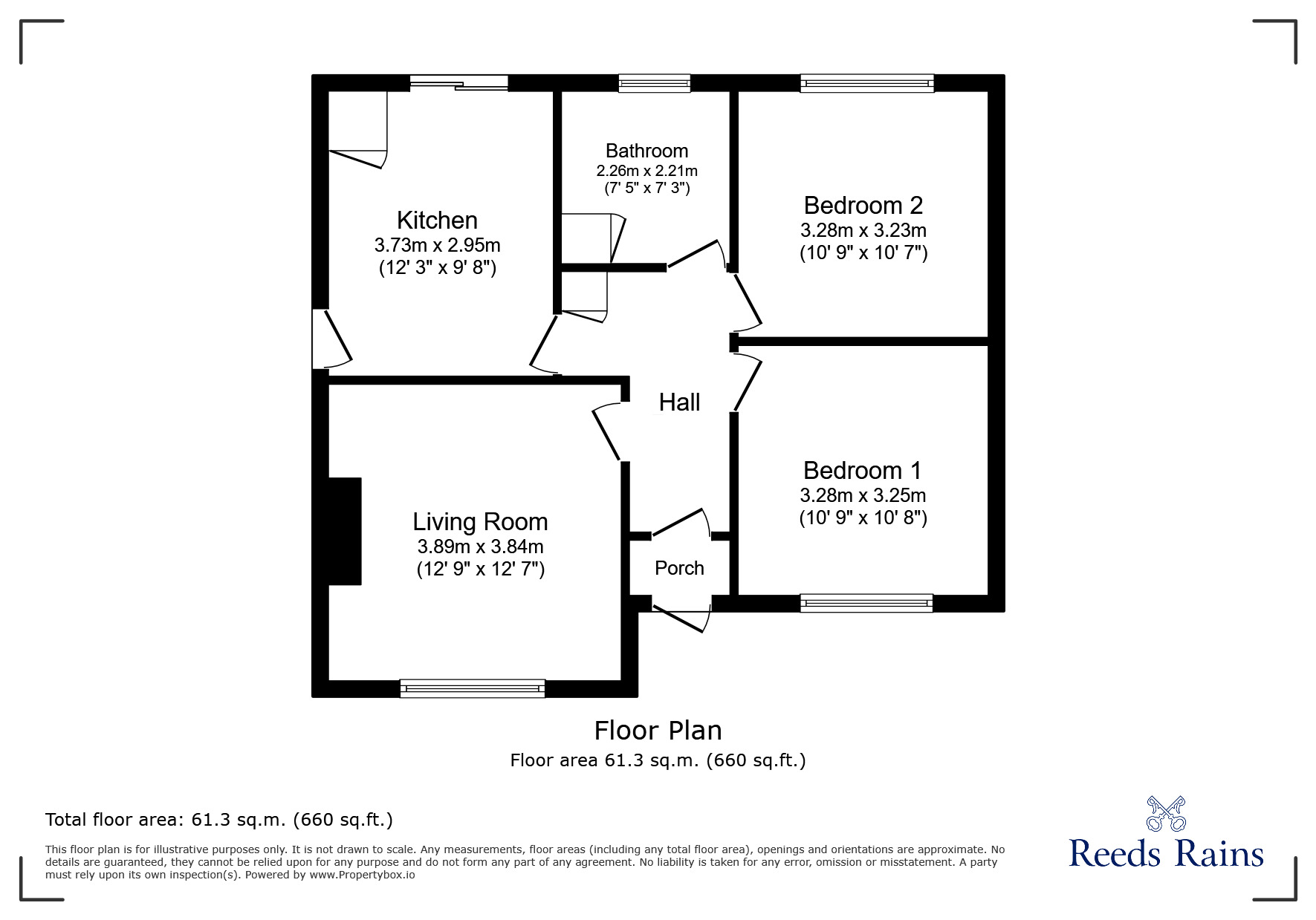 Floorplan of 2 bedroom Detached Bungalow for sale, St. Asaph Avenue, Kinmel Bay, Conwy, LL18