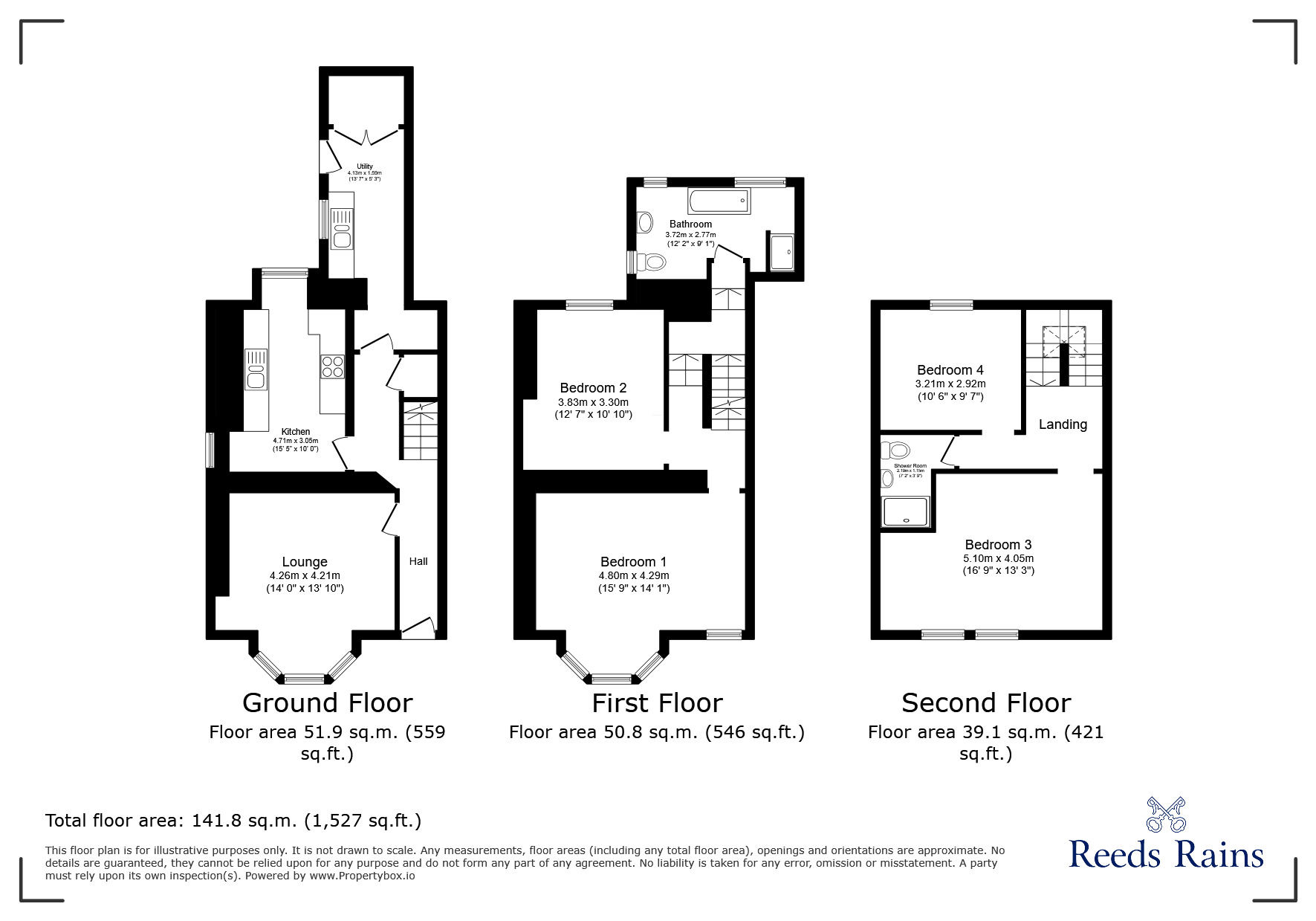 Floorplan of 4 bedroom Semi Detached House to rent, Tudno Street, Llandudno, Conwy, LL30