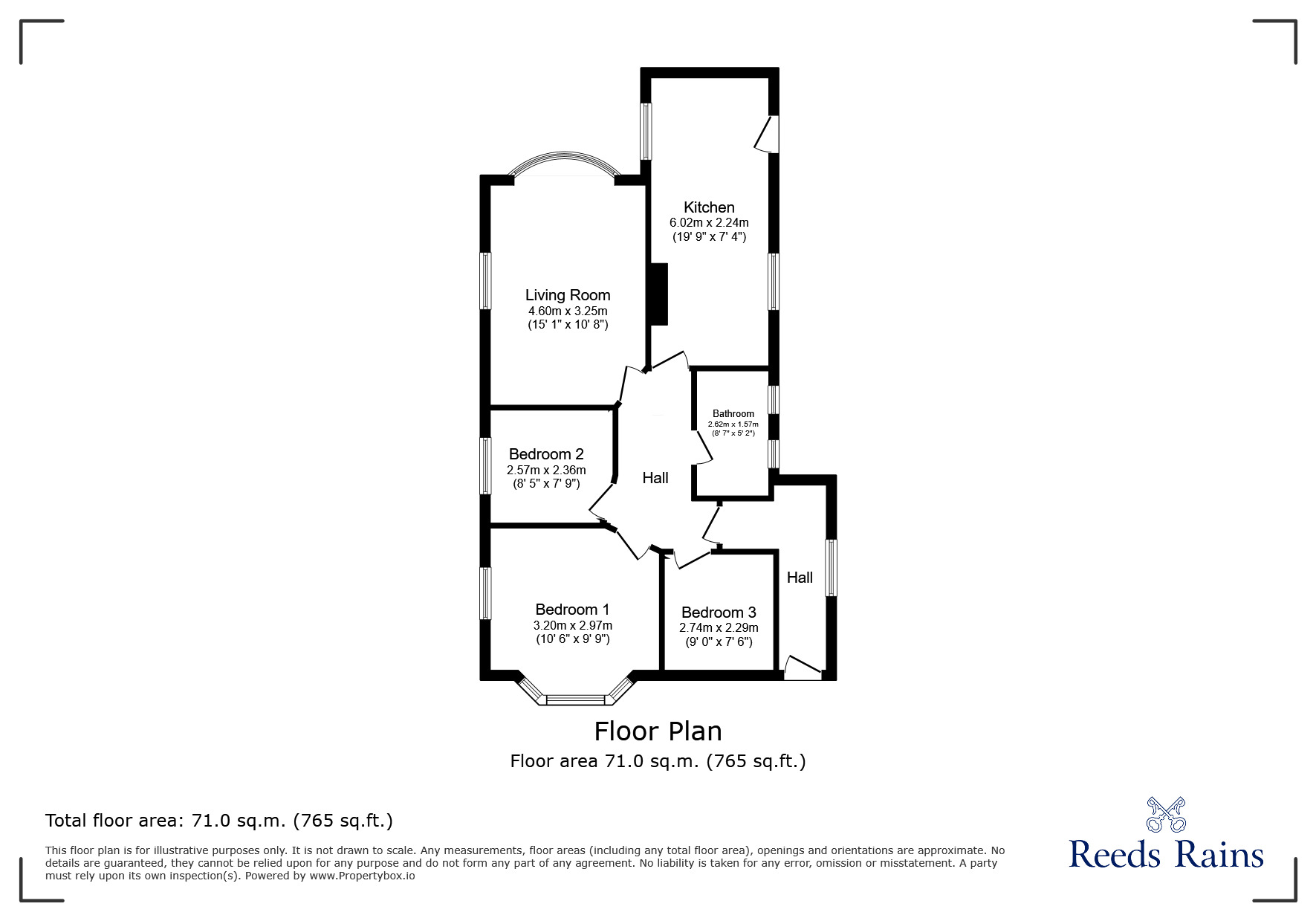 Floorplan of 3 bedroom Detached Bungalow for sale, Molineaux Road, Rhyl, Denbighshire, LL18