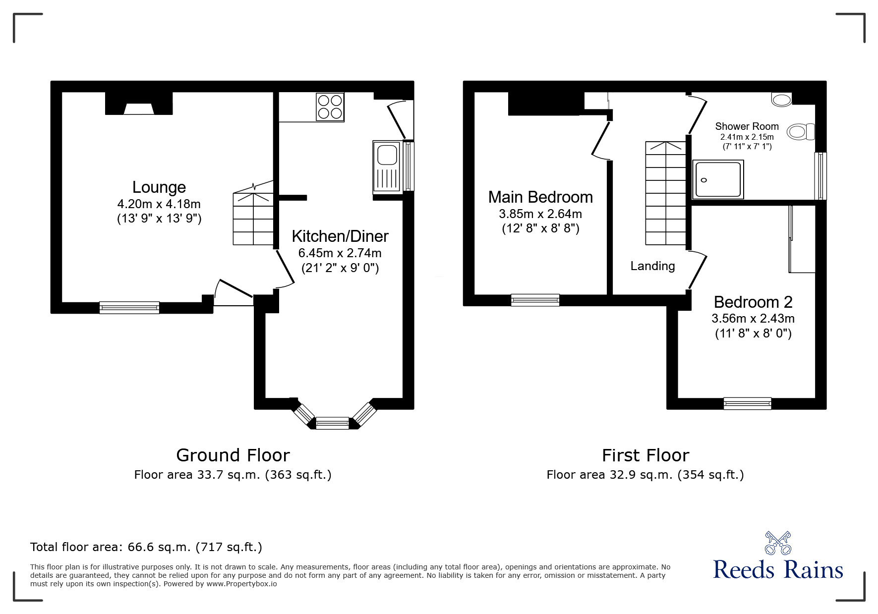 Floorplan of 2 bedroom End Terrace House to rent, Post Office Lane, Denbigh, Denbighshire, LL16