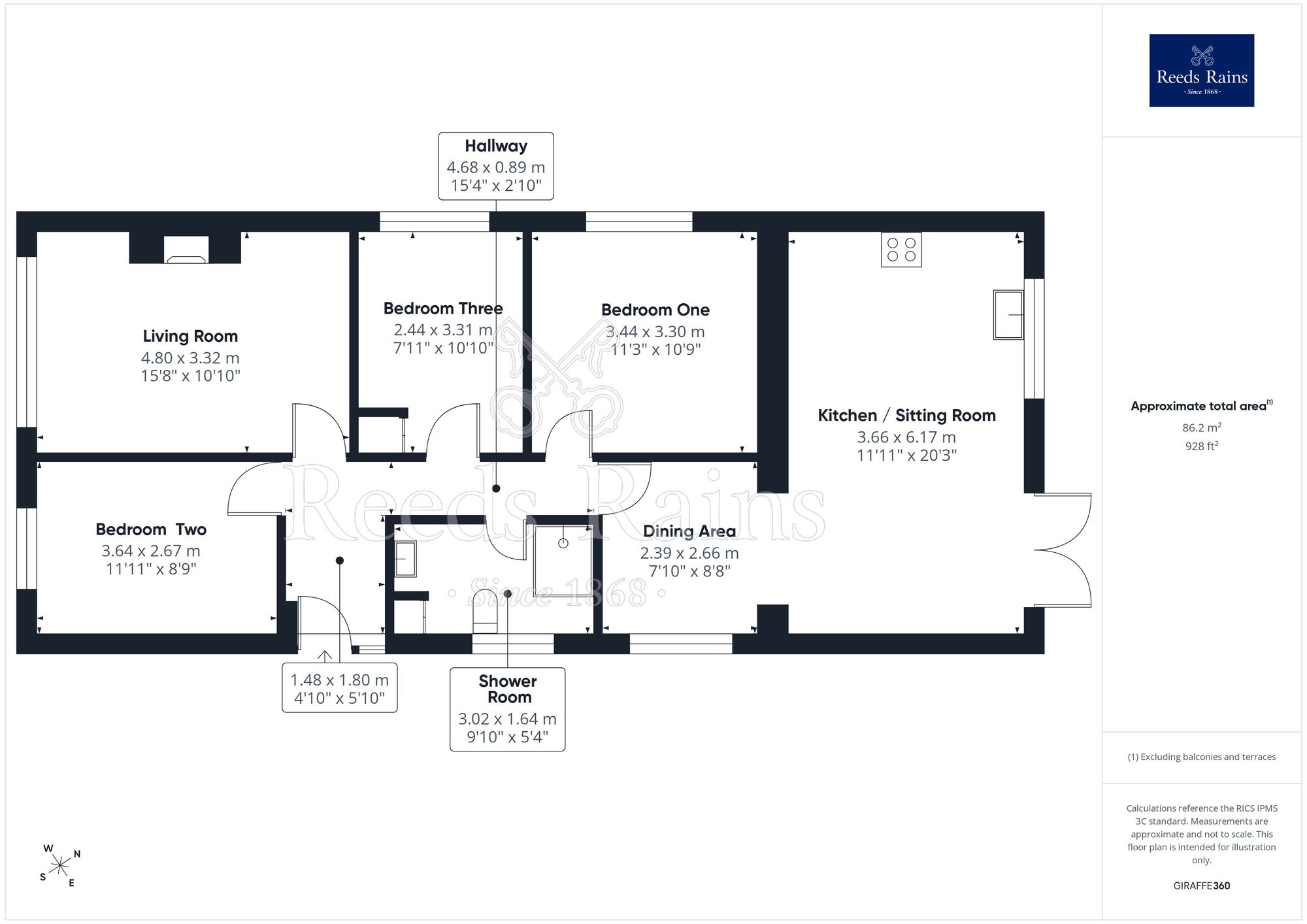 Floorplan of 3 bedroom Detached Bungalow for sale, Ascot Drive, Rhyl, Denbighshire, LL18