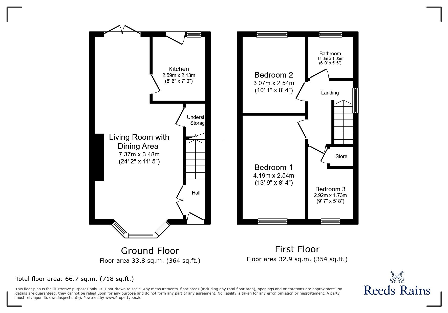 Floorplan of 3 bedroom Semi Detached House for sale, Clement Drive, Rhyl, Denbighshire, LL18