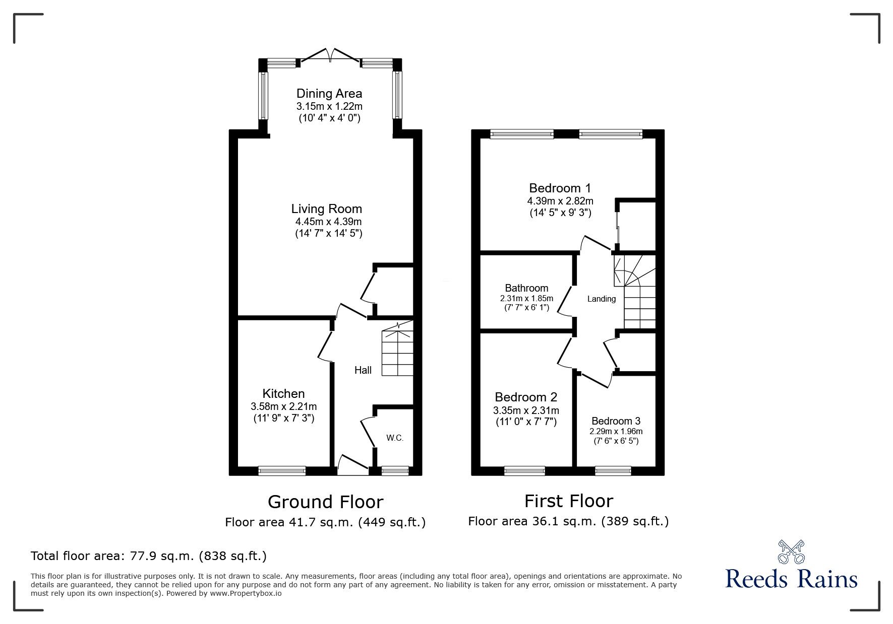 Floorplan of 3 bedroom Mid Terrace House for sale, Clos Bodrhyddan, Rhyl, Denbighshire, LL18