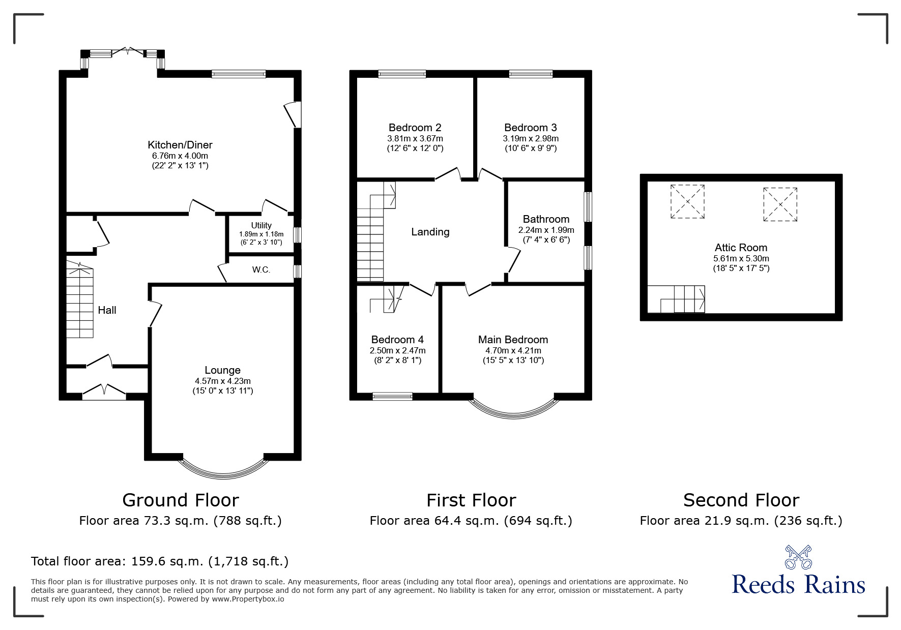 Floorplan of 4 bedroom Semi Detached House for sale, Rhuddlan Road, Rhyl, Denbighshire, LL18