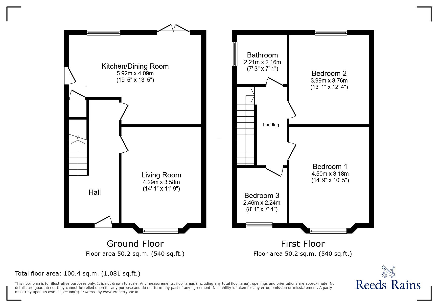 Floorplan of 3 bedroom Semi Detached House to rent, Burlington Crescent, Rhyl, Denbighshire, LL18