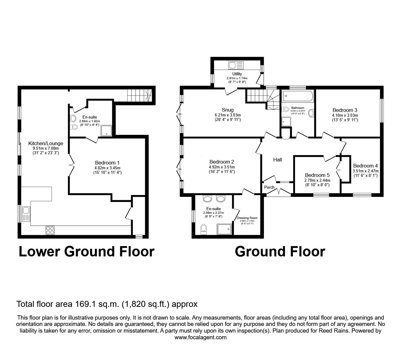 Floorplan of 5 bedroom Detached House to rent, Clayton Drive, Prestatyn, Denbighshire, LL19