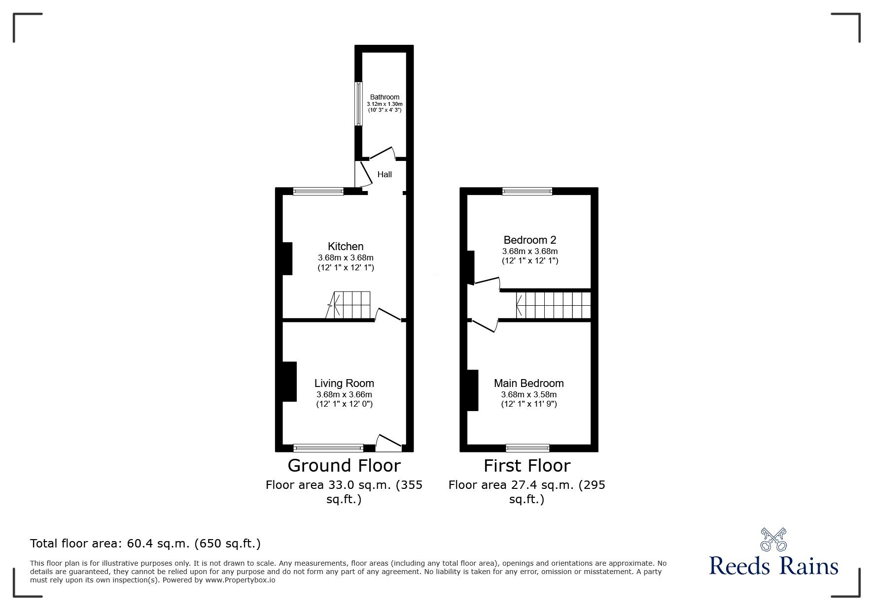 Floorplan of 2 bedroom Mid Terrace House for sale, Brook Park Avenue, Prestatyn, Denbighshire, LL19