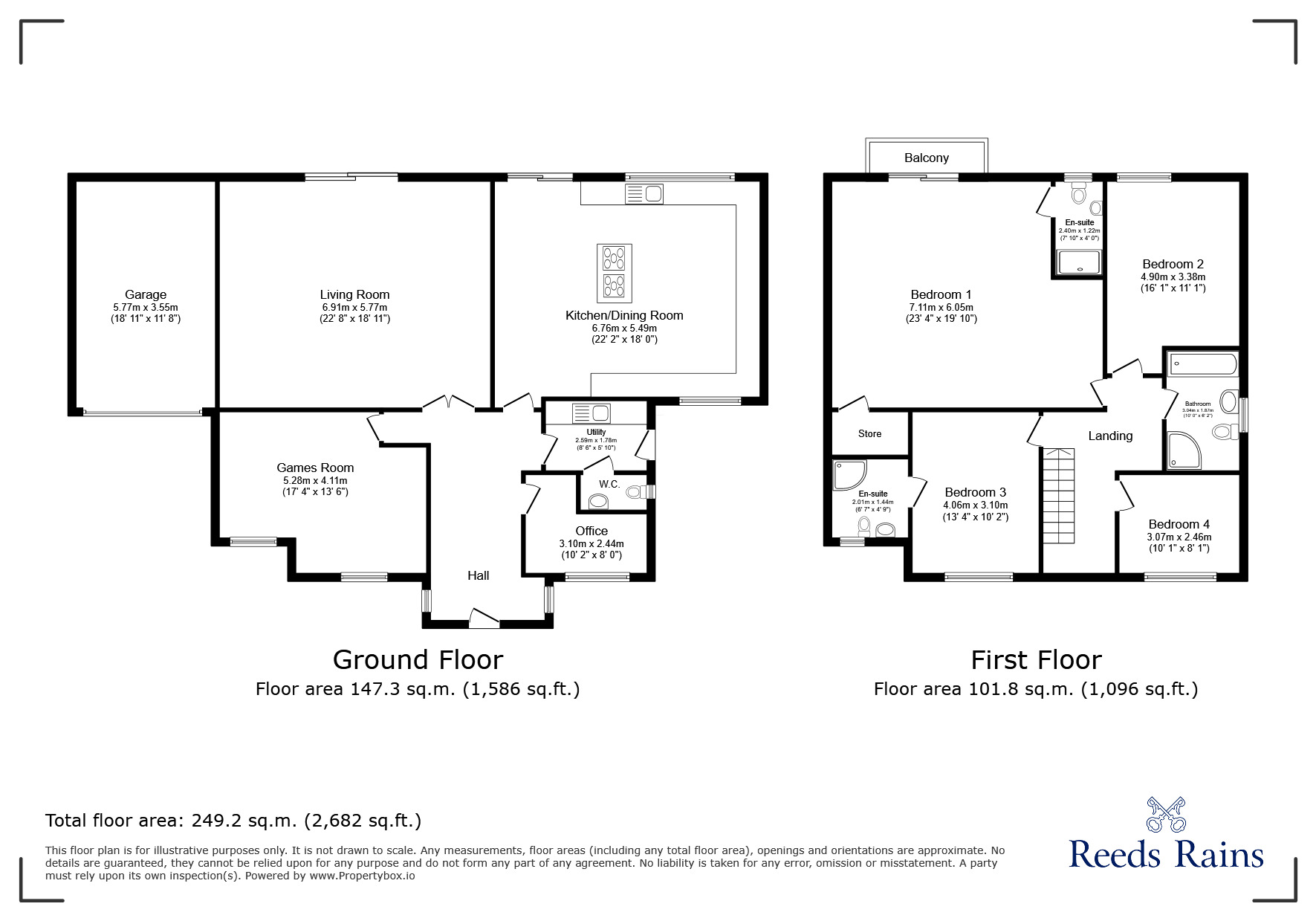 Floorplan of 4 bedroom Detached House to rent, Bishopswood Road, Prestatyn, Denbighshire, LL19