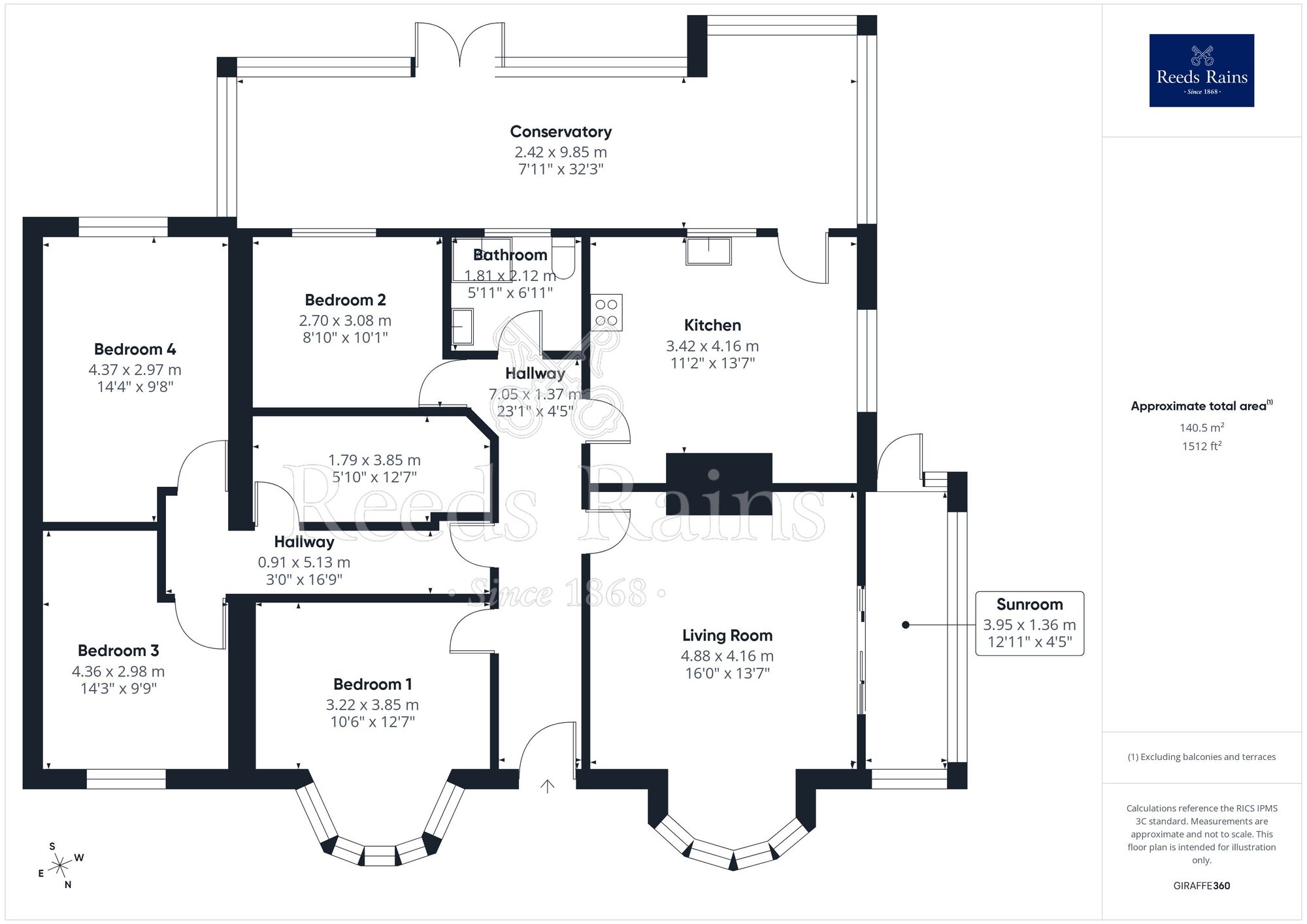 Floorplan of 4 bedroom Detached Bungalow for sale, Brook Avenue, Towyn, Conwy, LL22
