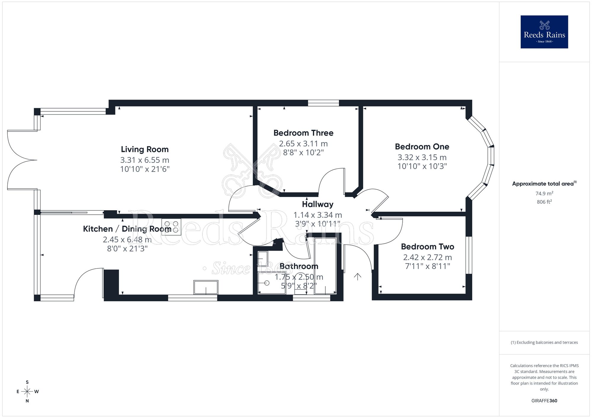Floorplan of 3 bedroom Detached Bungalow for sale, Tynewydd Road, Rhyl, Denbighshire, LL18