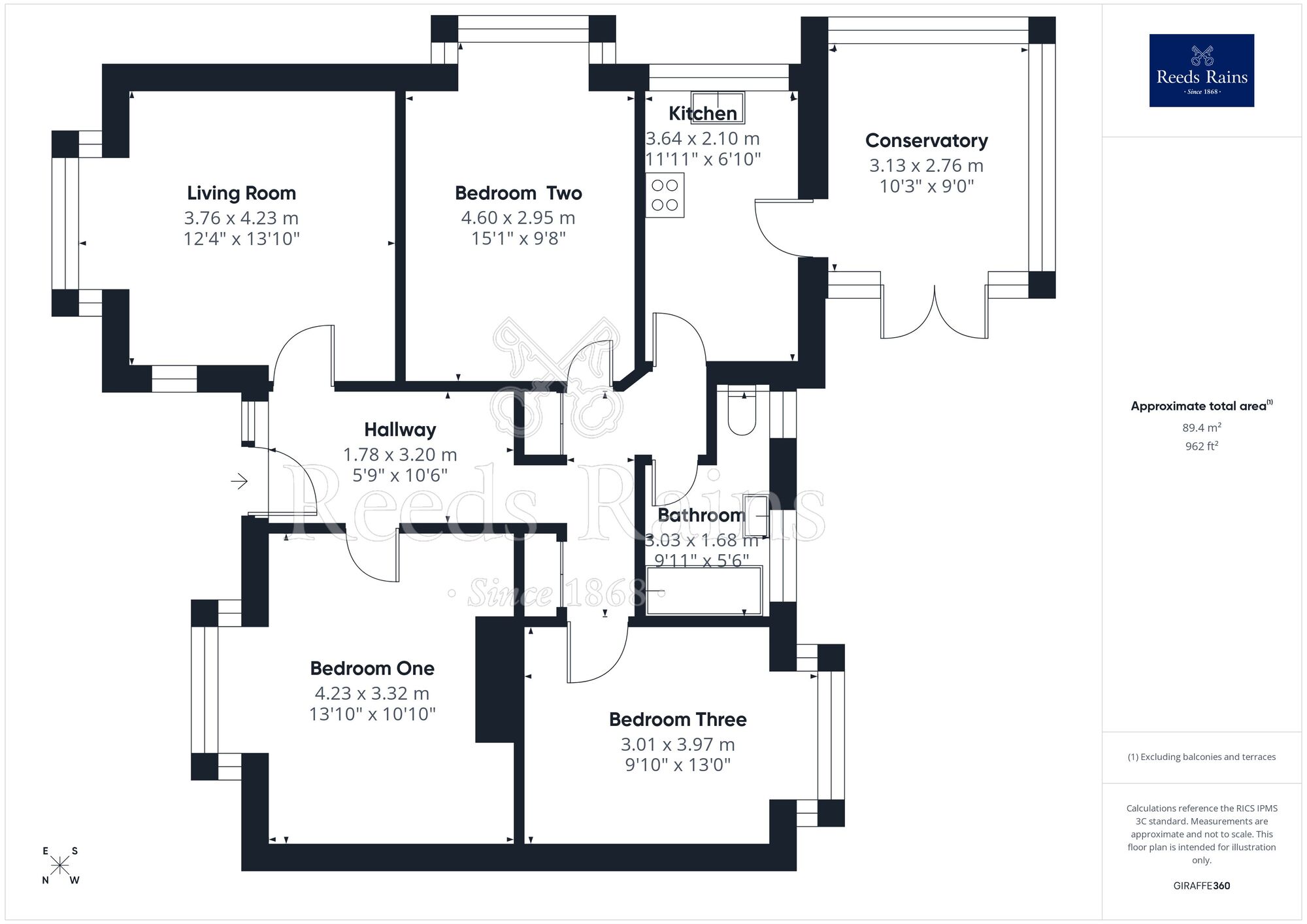 Floorplan of 3 bedroom Detached Bungalow for sale, Russell Court, Rhyl, Denbighshire, LL18