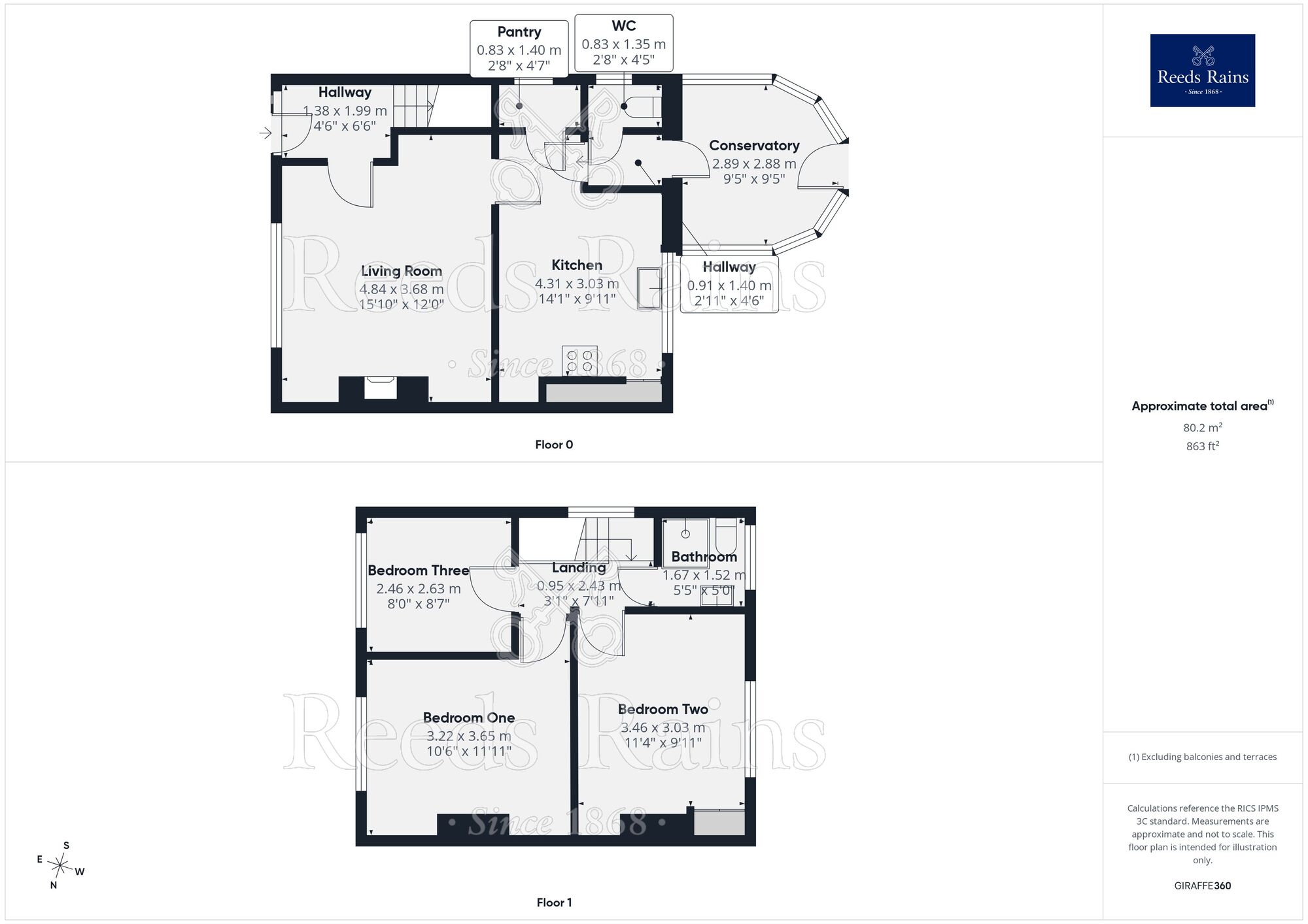 Floorplan of 3 bedroom Semi Detached House to rent, Clos Y Berllan, Rhuddlan, Denbighshire, LL18