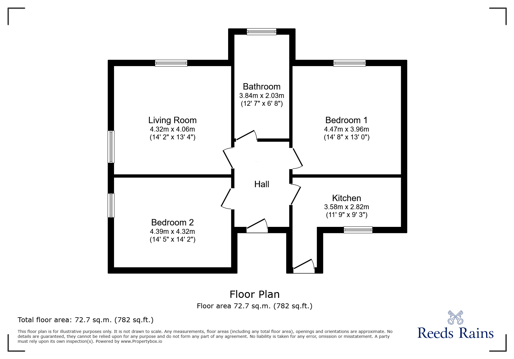 Floorplan of 2 bedroom Flat for sale, Brighton Road, Rhyl, Denbighshire, LL18