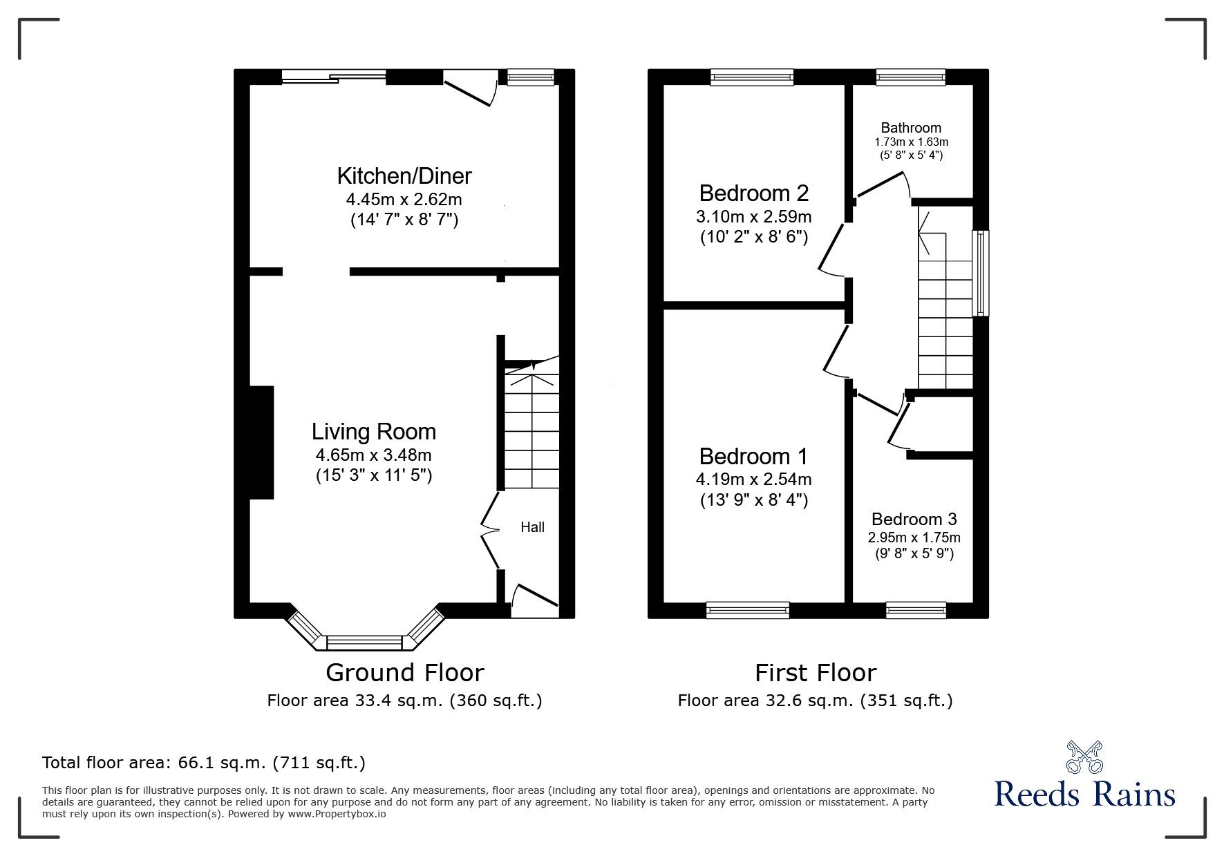 Floorplan of 3 bedroom Semi Detached House for sale, Clement Drive, Rhyl, Denbighshire, LL18