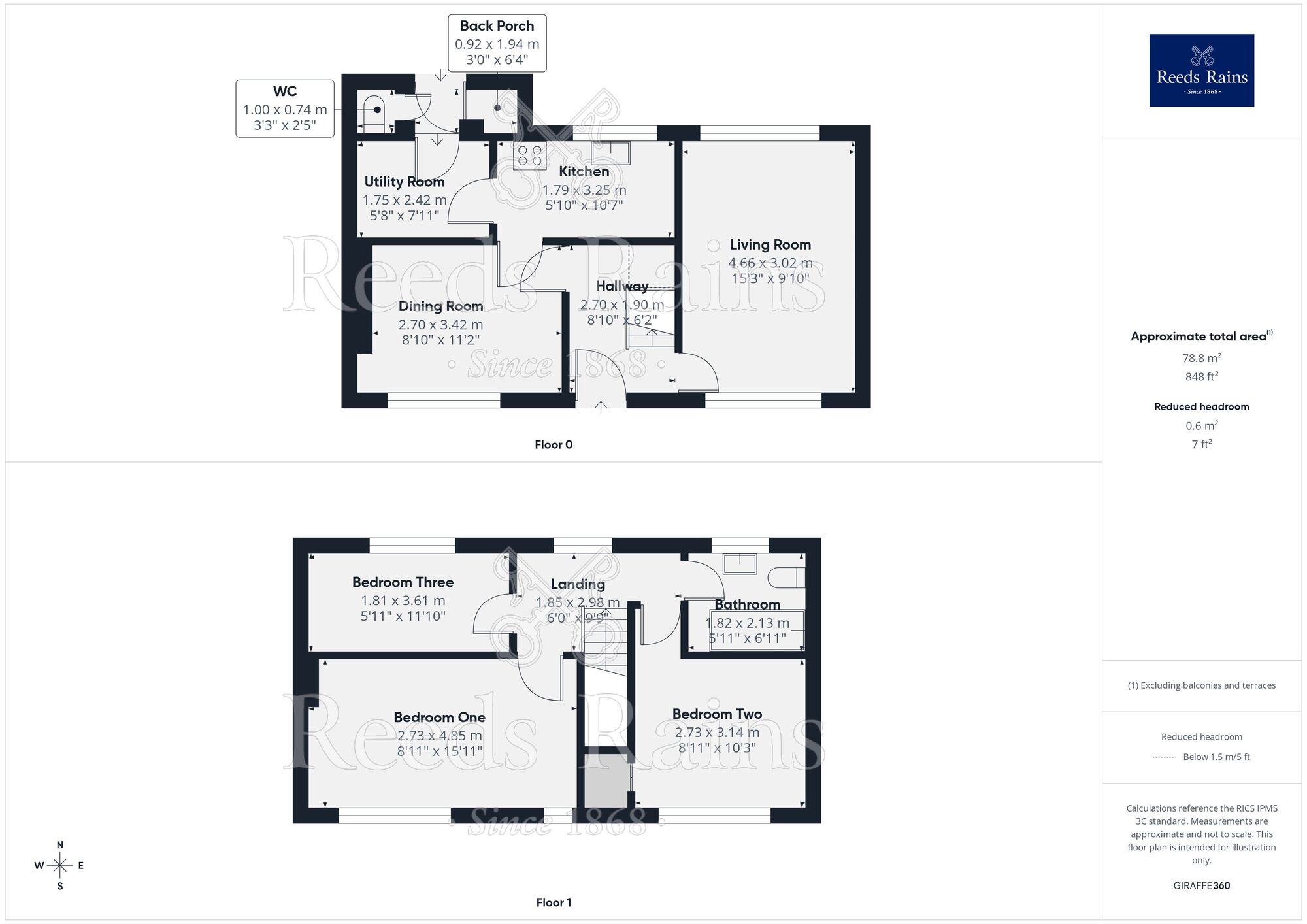 Floorplan of 3 bedroom Mid Terrace House to rent, Maes Canol, Abergele, Conwy, LL22