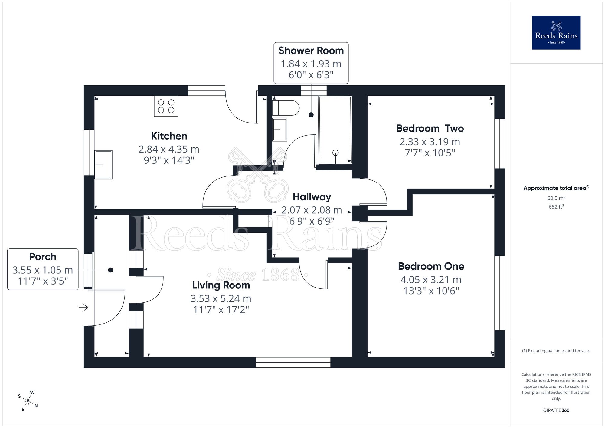 Floorplan of 2 bedroom Detached Bungalow for sale, Aled Gardens, Kinmel Bay, Conwy, LL18