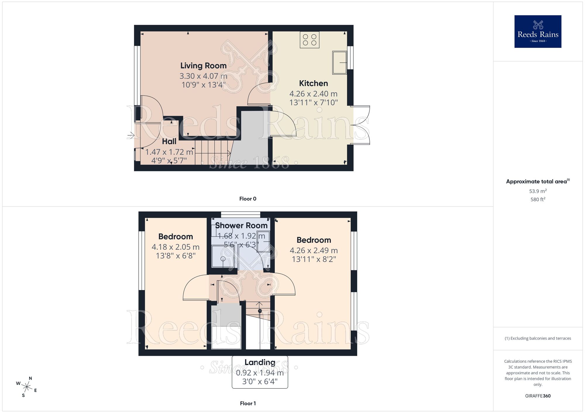 Floorplan of 2 bedroom Semi Detached House for sale, Lon Cadfan, Prestatyn, Denbighshire, LL19
