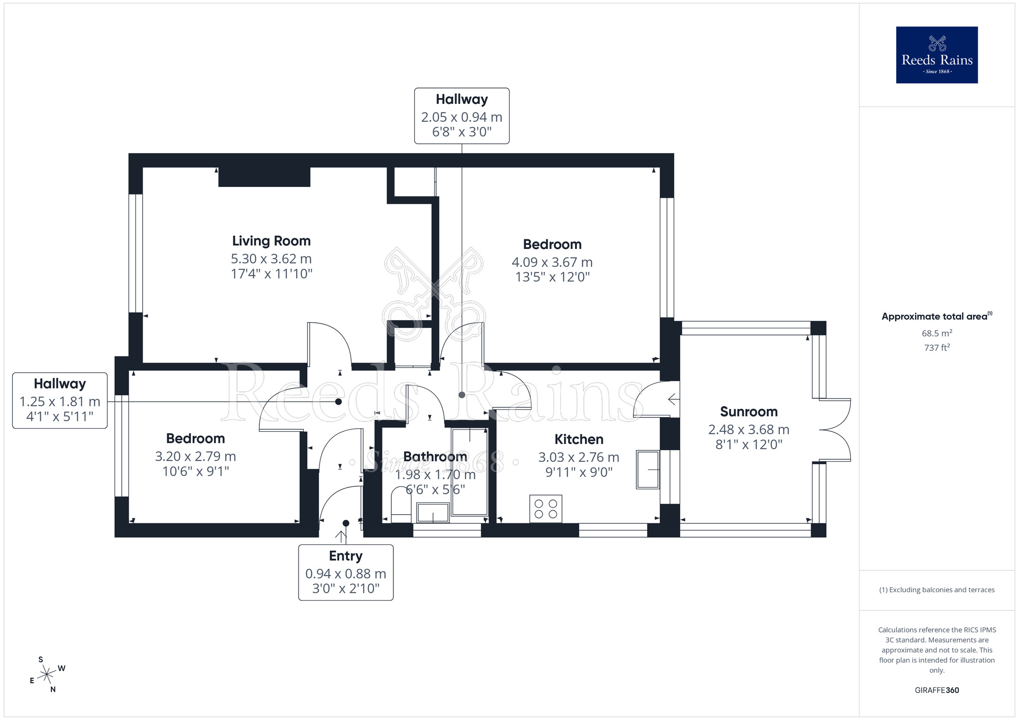 Floorplan of 2 bedroom Semi Detached Bungalow for sale, Lon Ffawydd, Abergele, Conwy, LL22