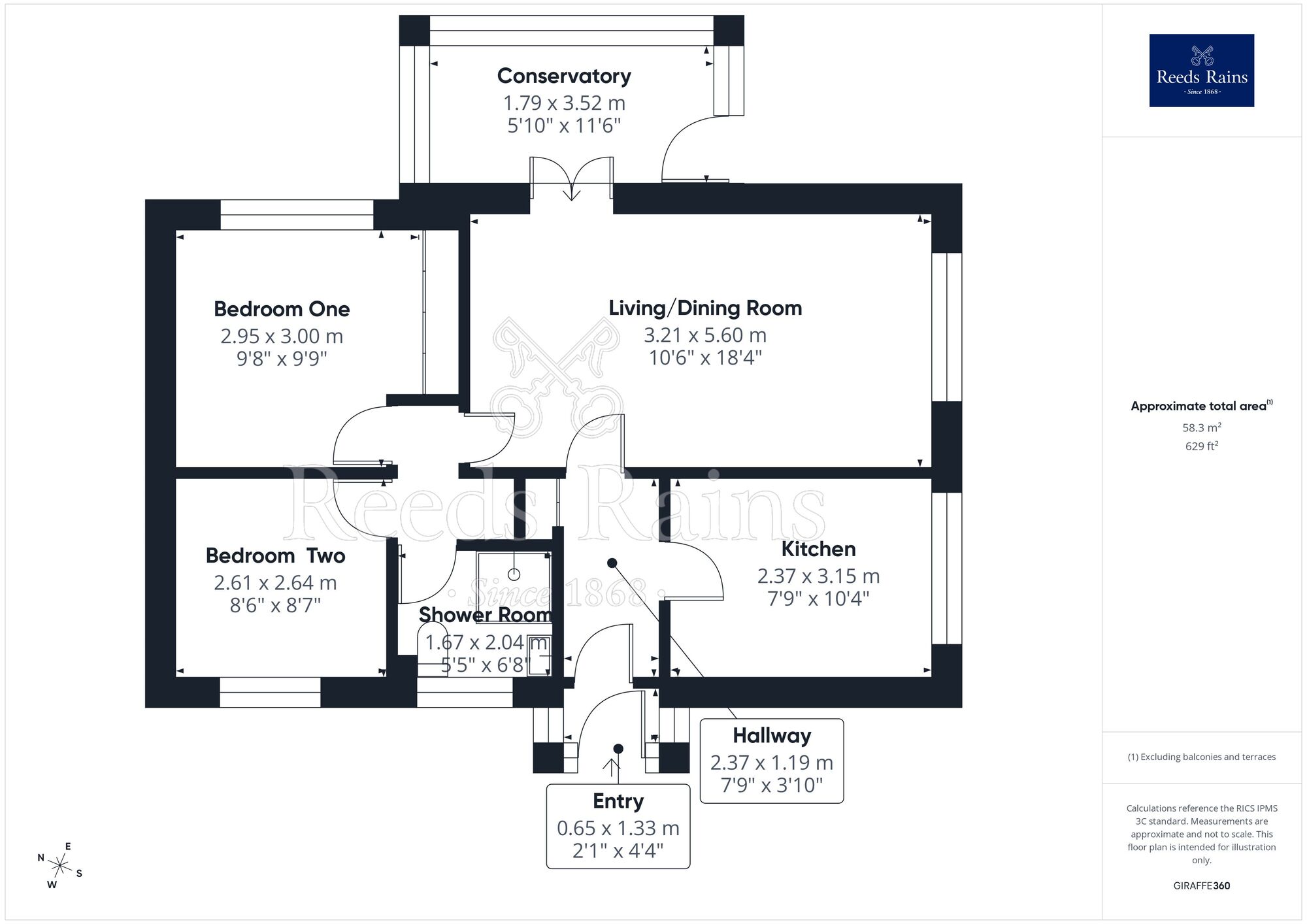 Floorplan of 2 bedroom Detached Bungalow for sale, Haydn Close, Kinmel Bay, Conwy, LL18