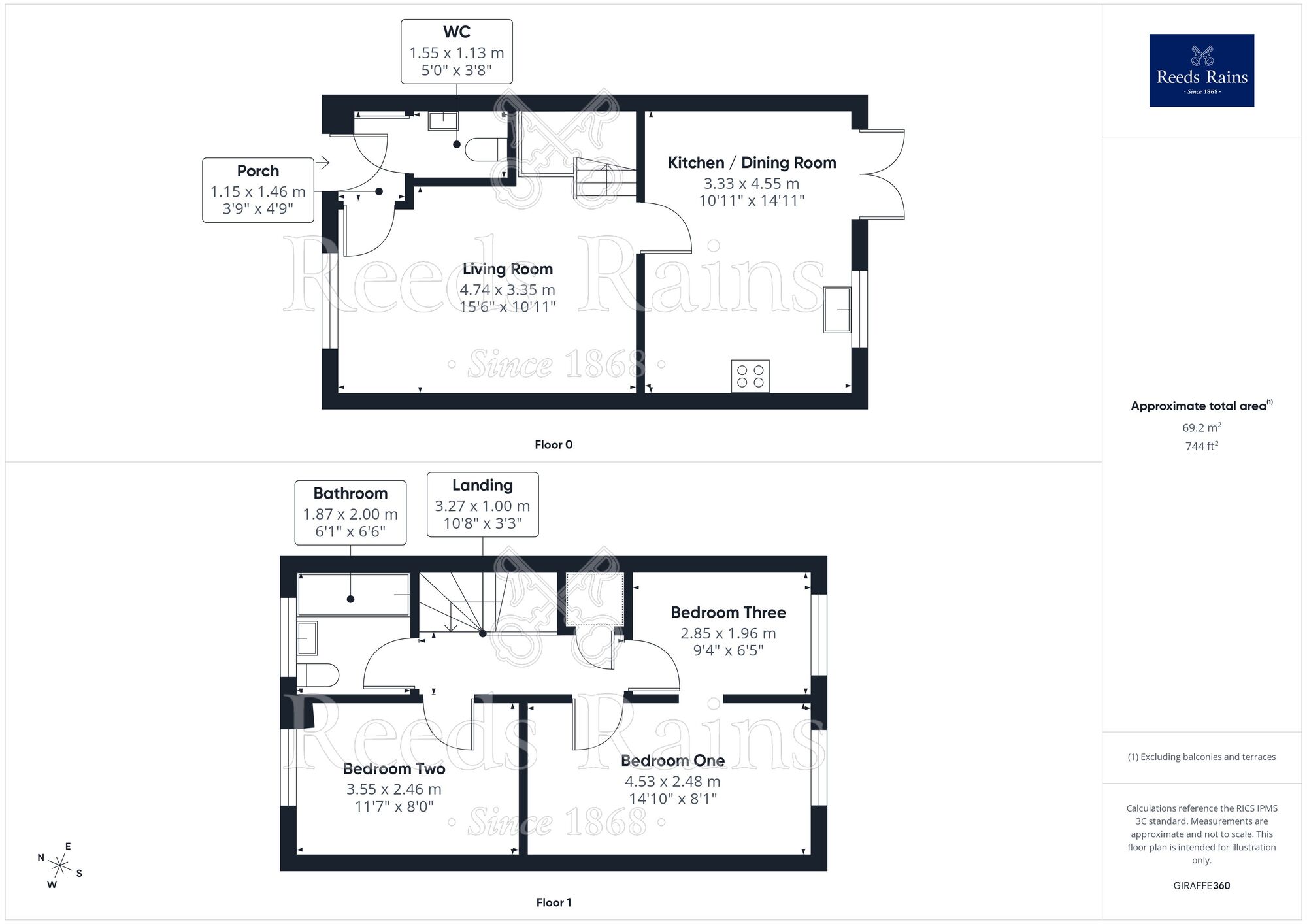 Floorplan of 3 bedroom Semi Detached House for sale, Llwyn Dinas Fechan, St. Asaph, Denbighshire, LL17