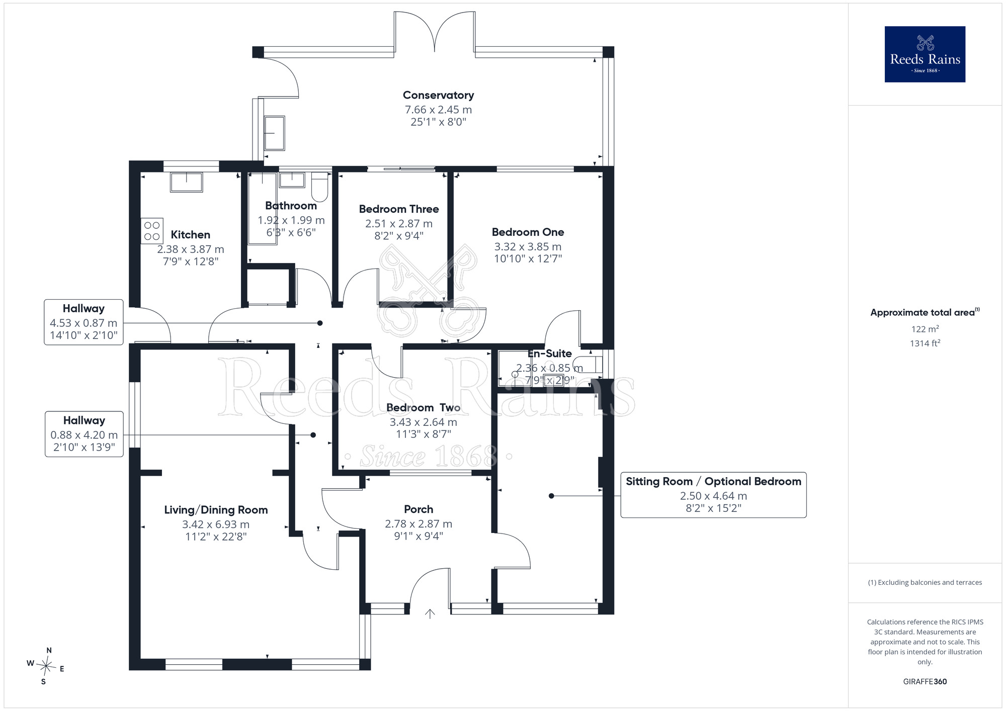 Floorplan of 3 bedroom Detached Bungalow for sale, Clwyd Park, Kinmel Bay, Conwy, LL18