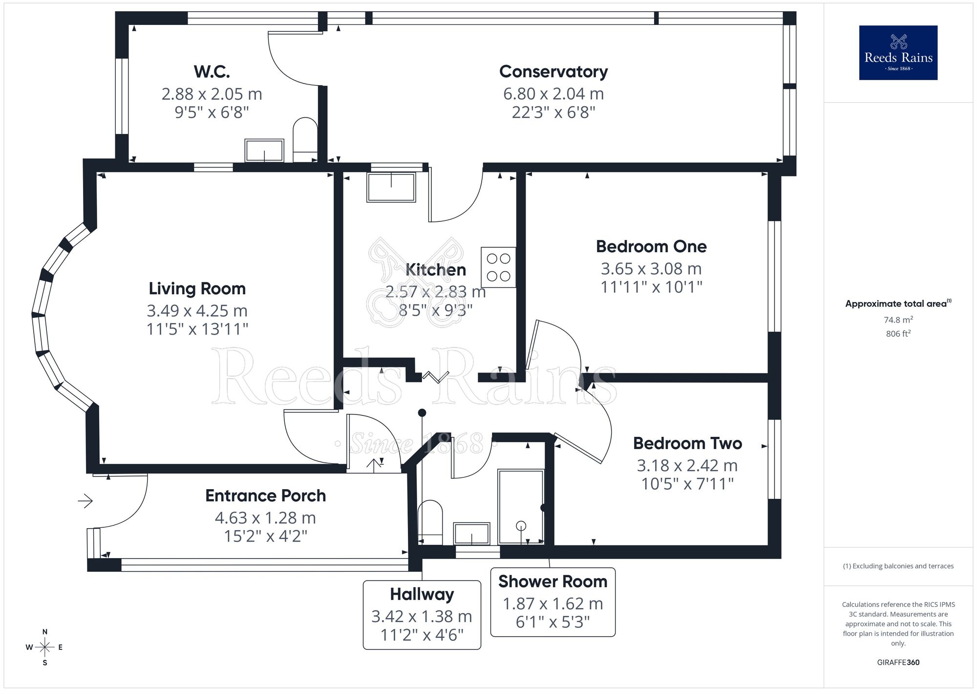 Floorplan of 2 bedroom Detached Bungalow for sale, Terfyn Pella Avenue, Rhyl, Denbighshire, LL18
