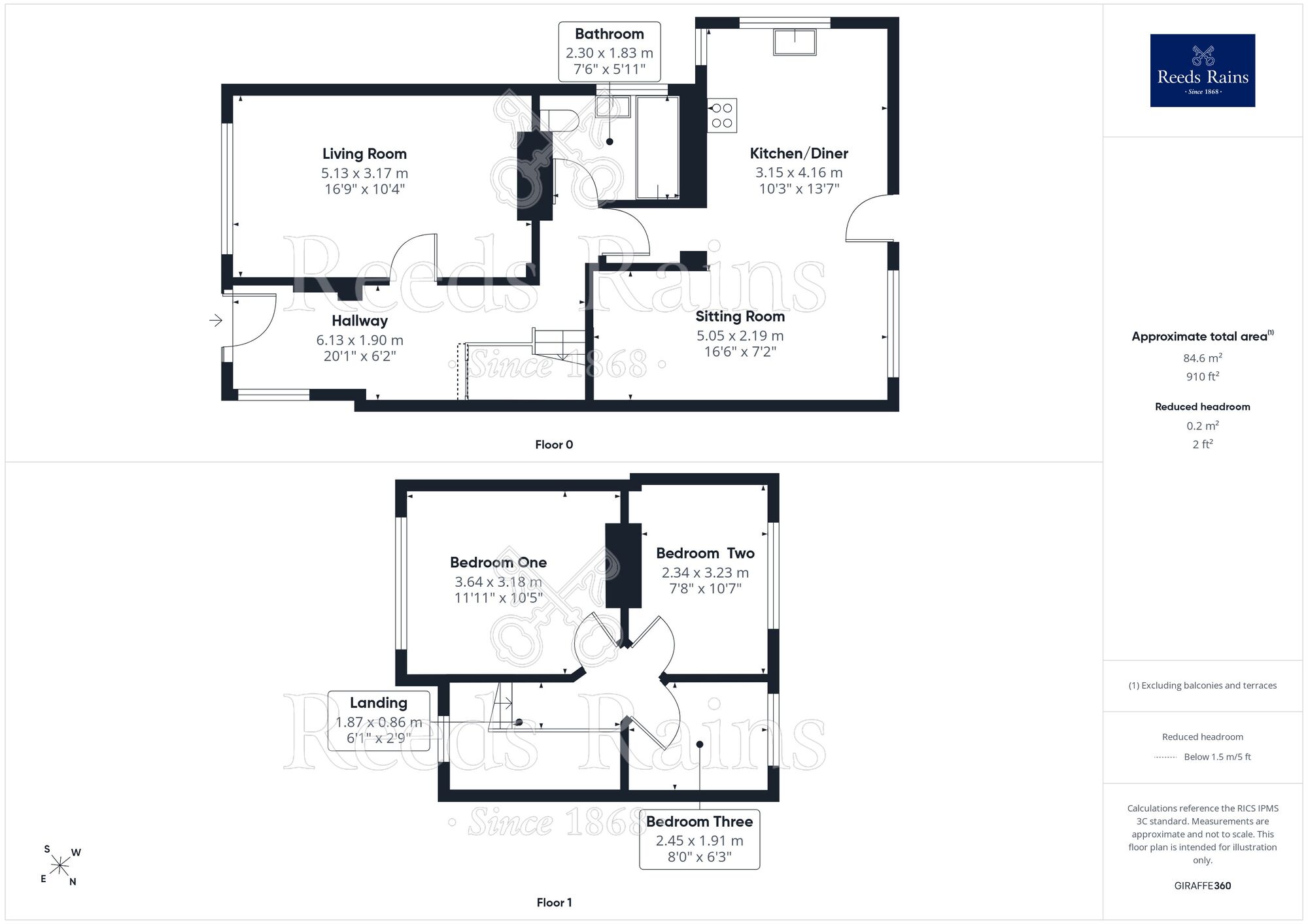 Floorplan of 3 bedroom Semi Detached House for sale, Brookdale Road, Rhyl, Denbighshire, LL18