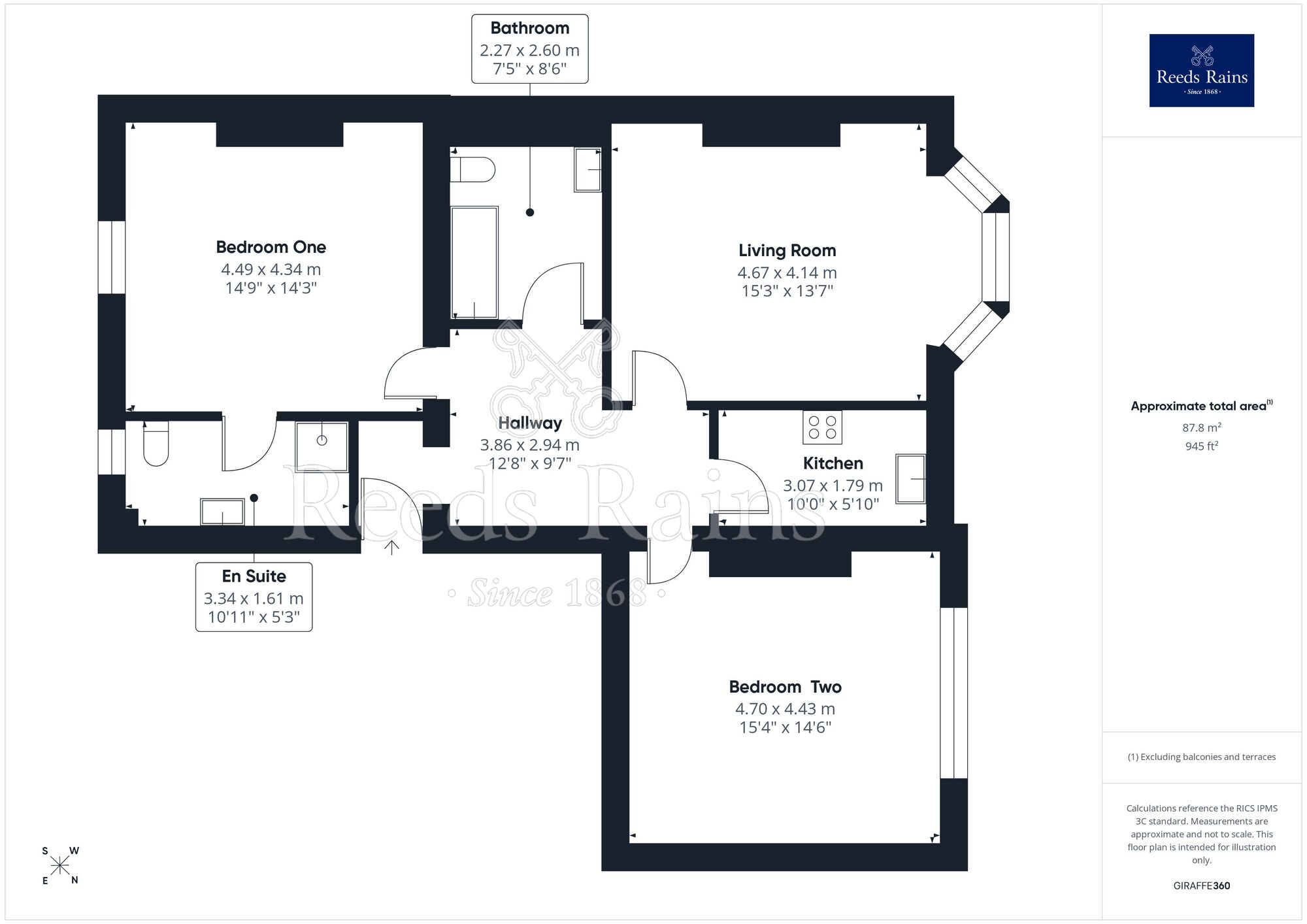 Floorplan of 2 bedroom Flat for sale, West Parade, Rhyl, Denbighshire, LL18