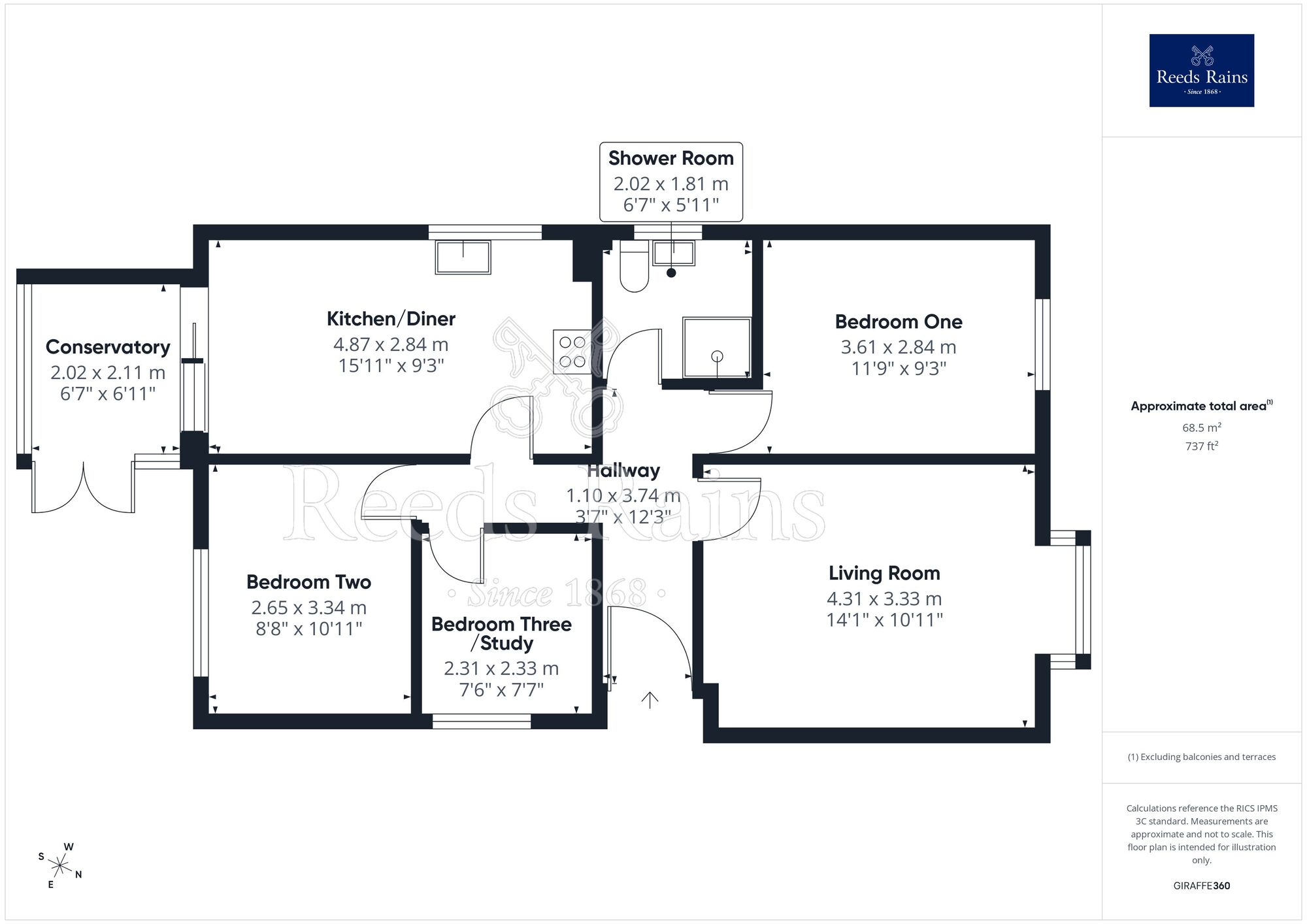 Floorplan of 3 bedroom Detached Bungalow for sale, Lon Olwen, Kinmel Bay, Conwy, LL18