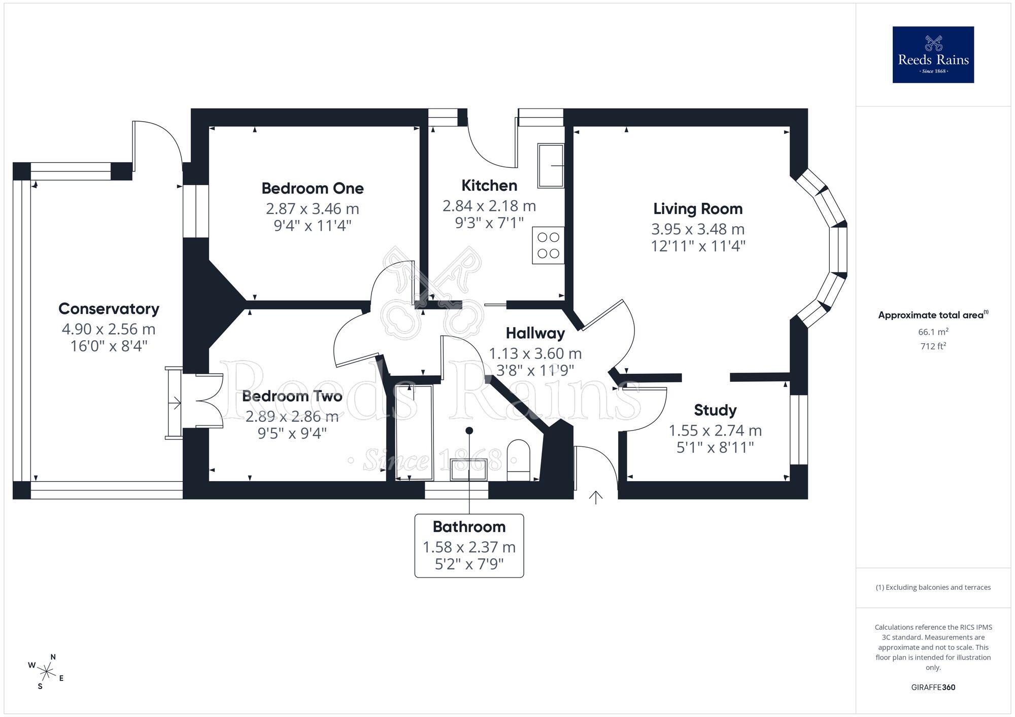 Floorplan of 2 bedroom Semi Detached Bungalow for sale, Rhuddlan Road, Rhyl, Denbighshire, LL18