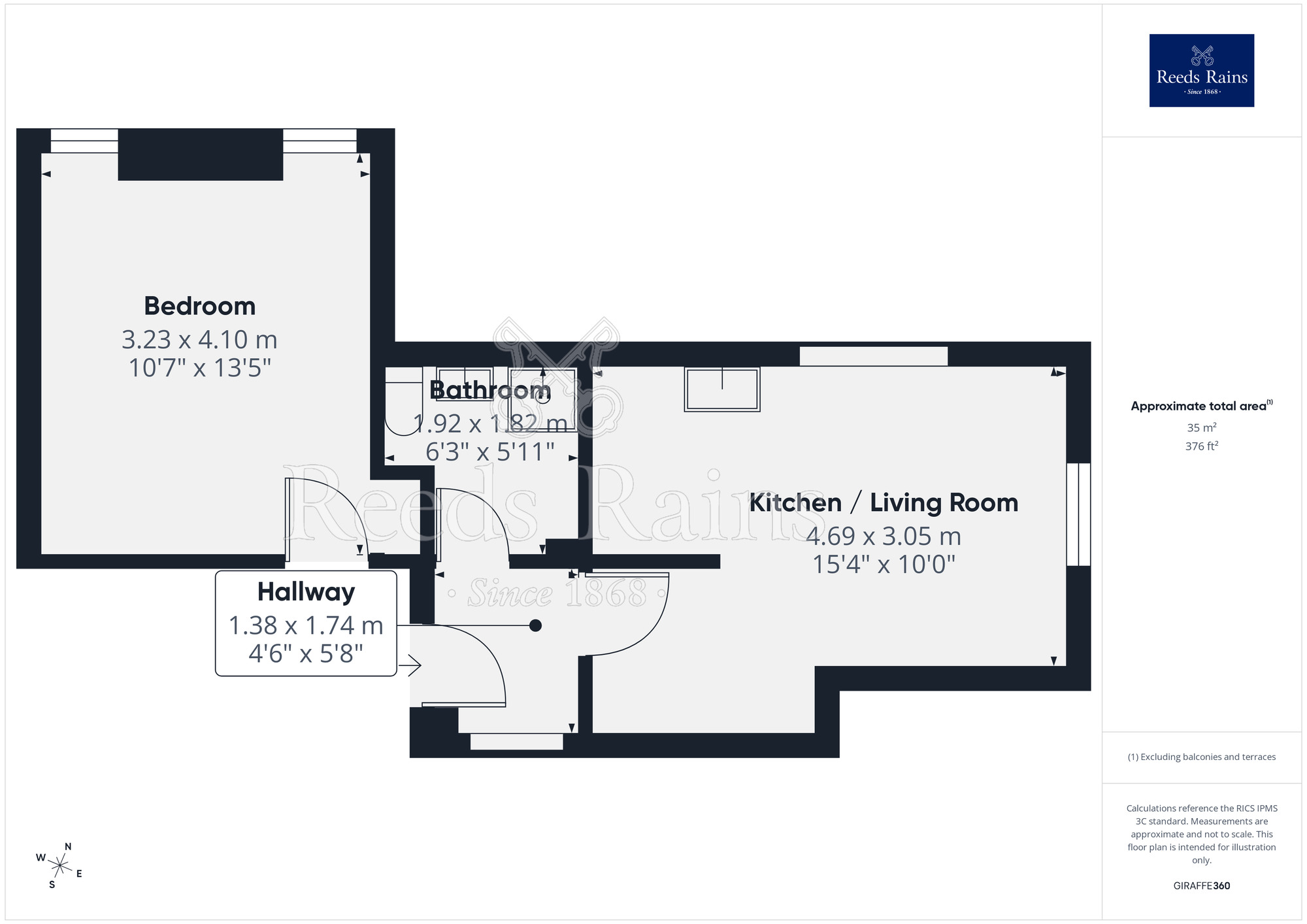 Floorplan of 1 bedroom Semi Detached Flat to rent, Bath Street, Rhyl, Denbighshire, LL18