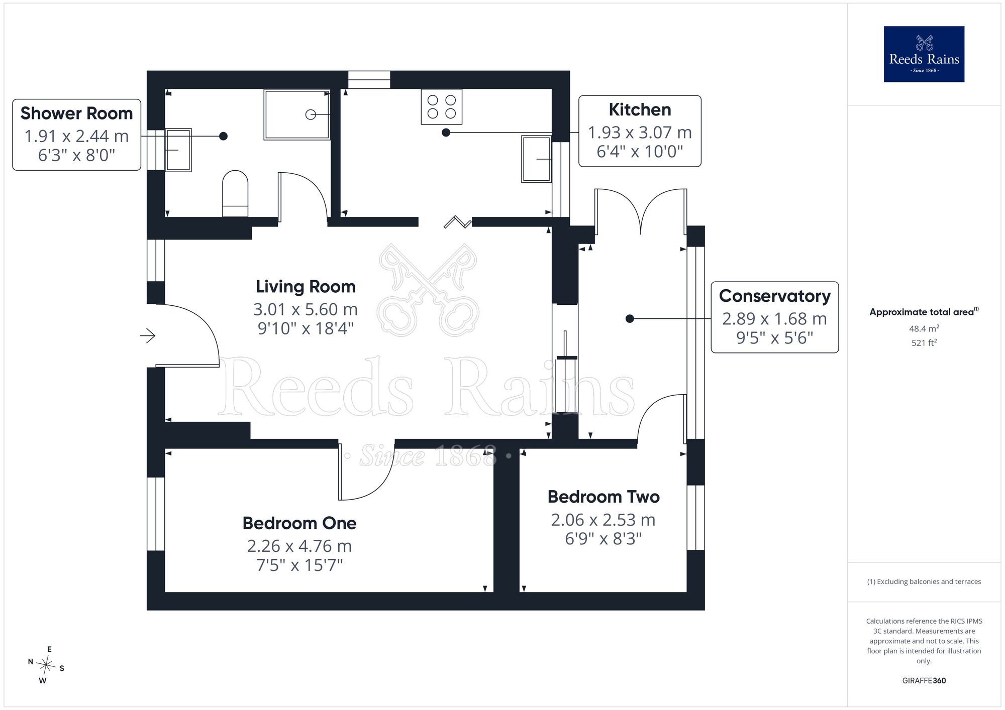 Floorplan of 2 bedroom Detached Bungalow for sale, Clwyd Gardens, Kinmel Bay, Conwy, LL18