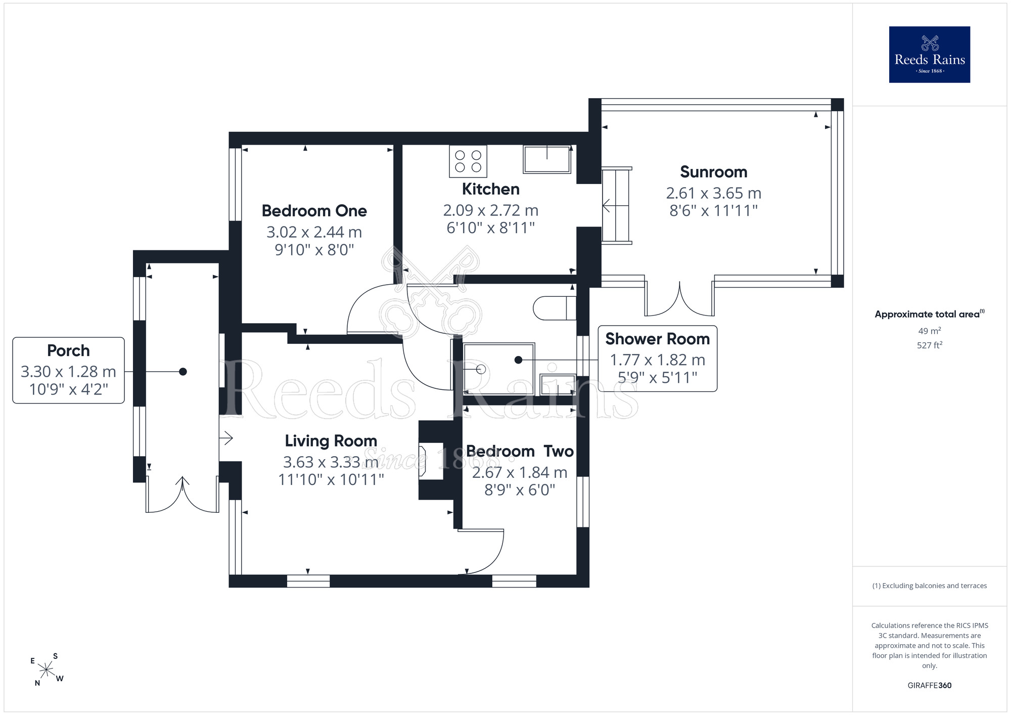 Floorplan of 2 bedroom Detached Bungalow for sale, Clwyd Gardens, Kinmel Bay, Conwy, LL18