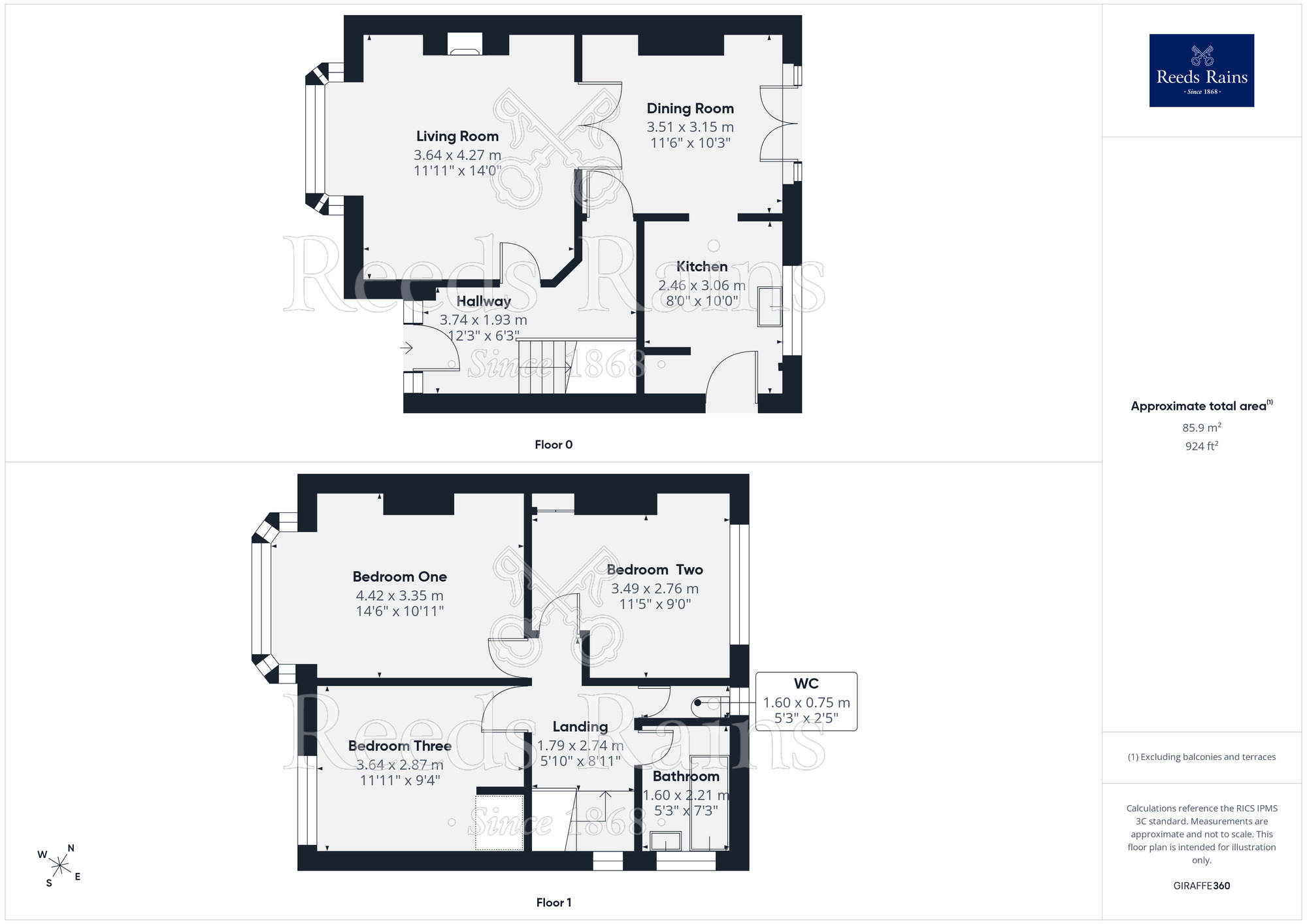 Floorplan of 3 bedroom Semi Detached House to rent, Frederick Street, Rhyl, Denbighshire, LL18
