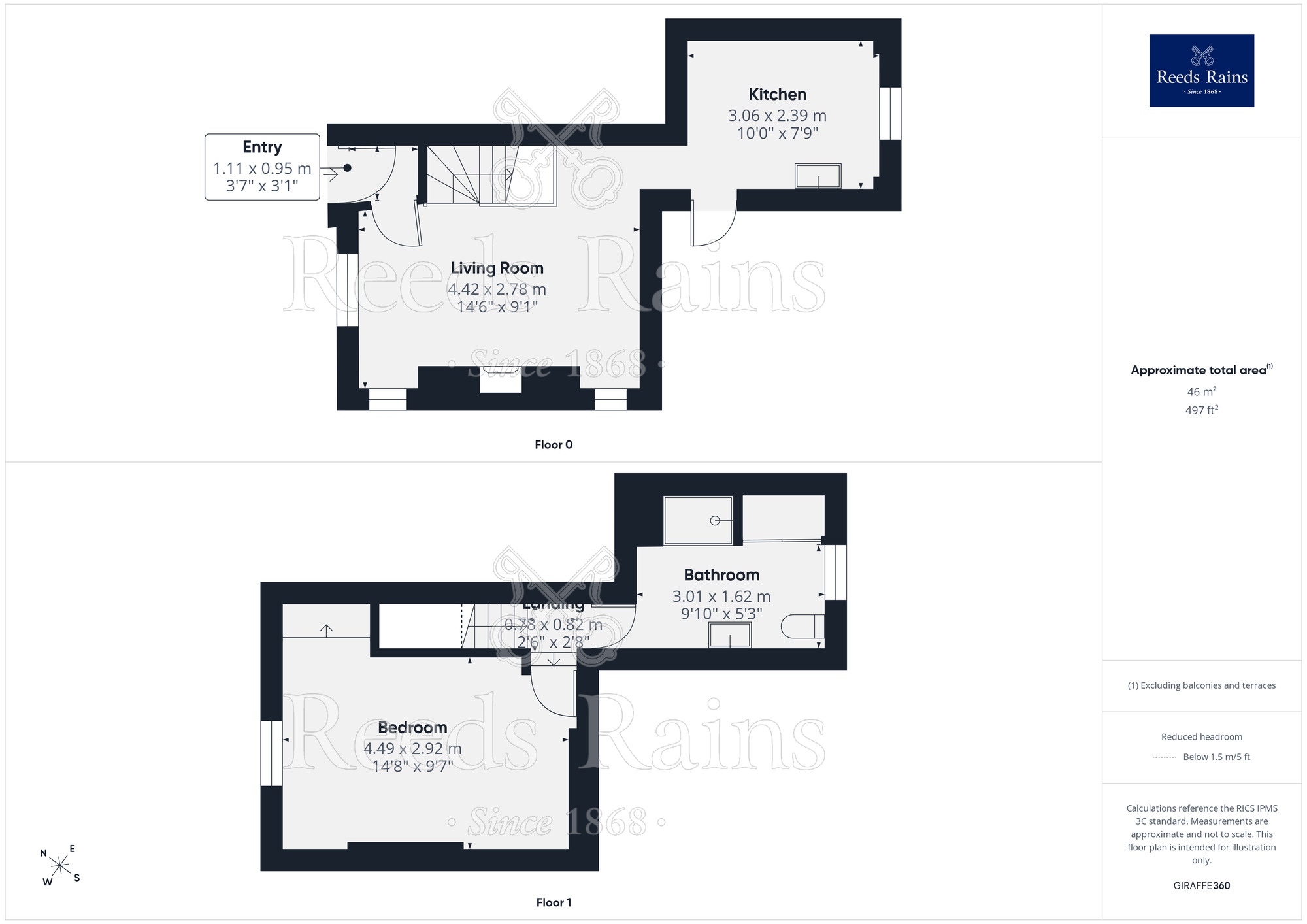 Floorplan of 1 bedroom End Terrace Property for sale, Swan Square, Llanfairtalhaiarn, Conwy, LL22